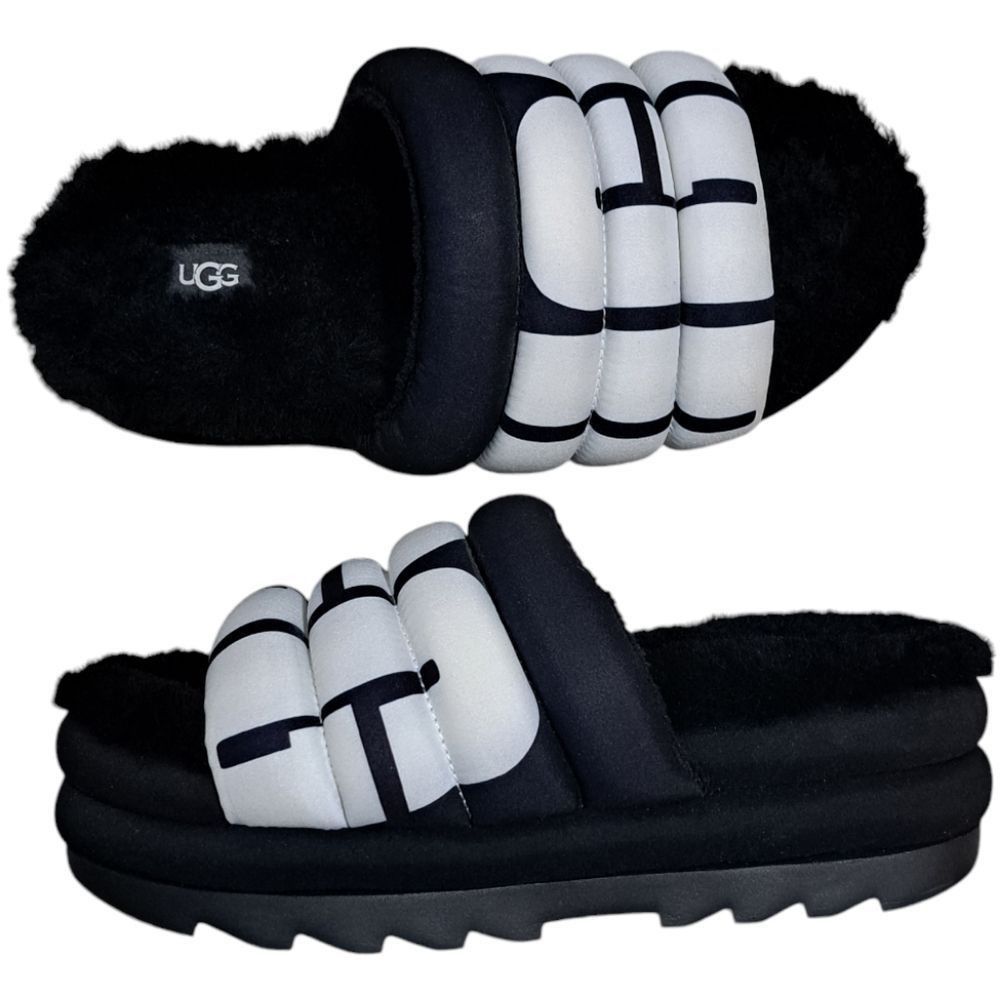 Ugg slides black multi hotsell