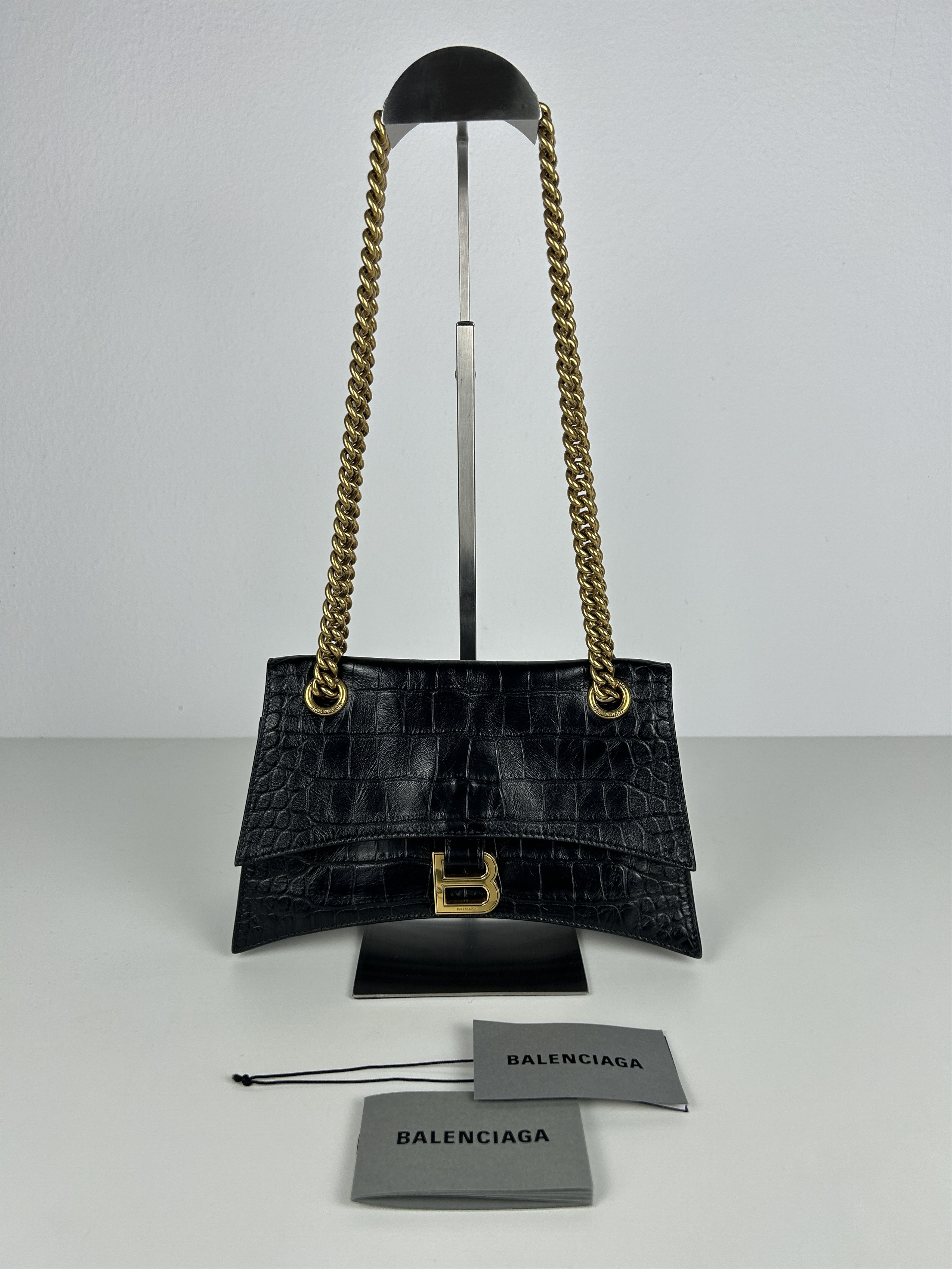 Balenciaga Balenciaga hourglass in black embossed calf leather Size ONE SIZE - 1 Thumbnail