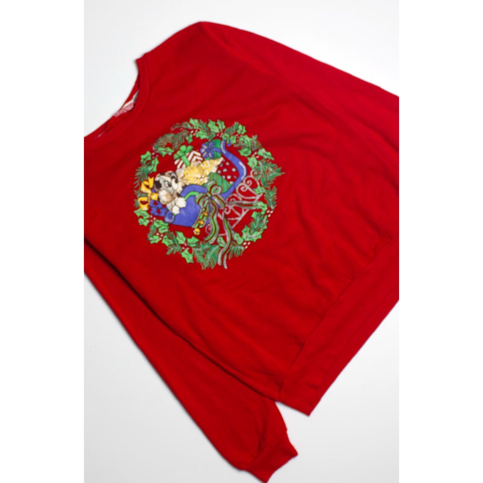 Vintage VINTAGE Red Ugly Christmas Sweatshirt Small Red Womens? Mens? (Multisize) Size S / US 4 / IT 40 - 2 Thumbnail