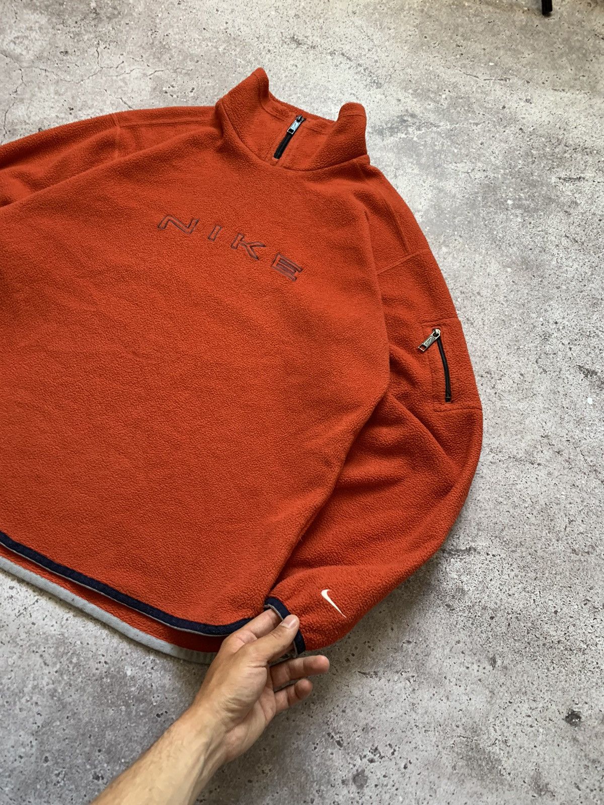 Nike × Vintage 🔥00’s Nike Retro Fleece Boxy Sweatshirt Y2K Ninja Jacket Size US S / EU 44-46 / 1 - 2 Thumbnail