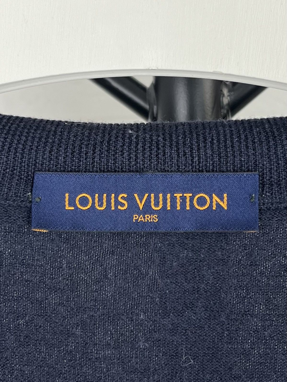 Louis Vuitton LOUIS VUITTON Sweater Zip Cardigan Wool/Silk LV Logo Blue Size US M / EU 48-50 / 2 - 7 Thumbnail
