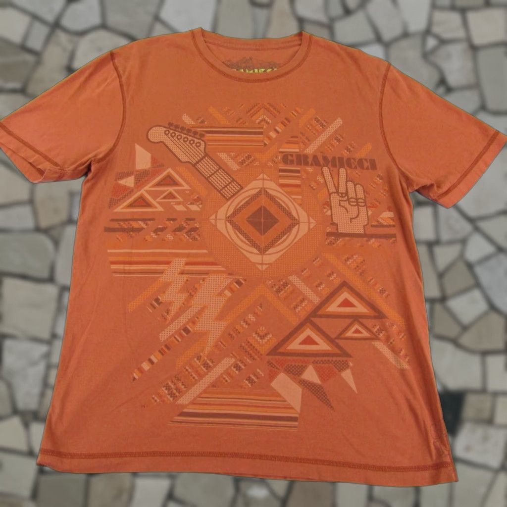 Gramicci VINTAGE Gramicci Shirt Men M Orange Graphic Print Short Sleeve Crew Neck Rock Climbing Outdoor Weekend Tee Mens Medium Orange Gramicci Shirt Size US M / EU 48-50 / 2 - 1 Thumbnail
