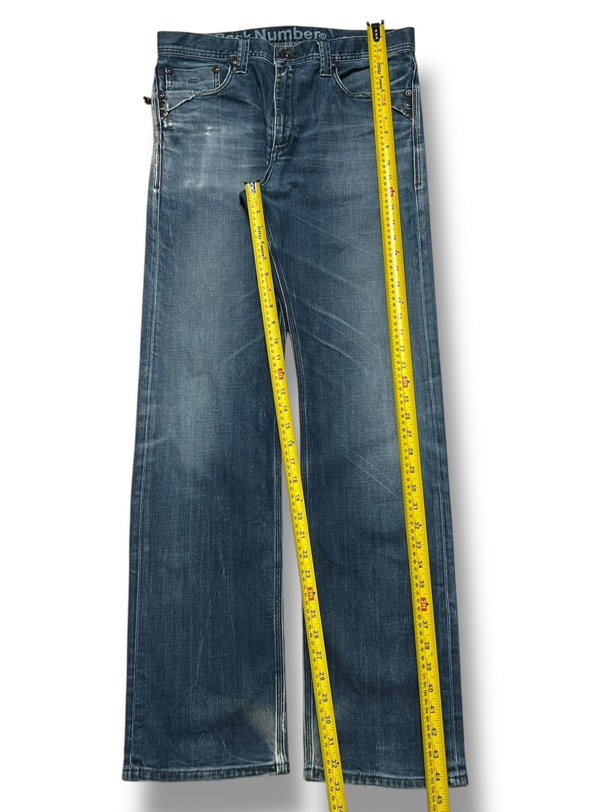 Japanese Brand Vintage Back Number®️Japan - Faded, Distressed Jeans Size US 36 / EU 52 - 15 Thumbnail