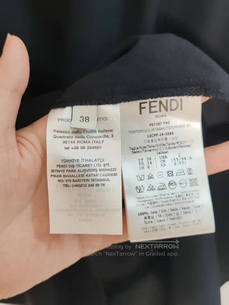 Fendi Fendi Collar Double F Logo Silk Short Sleeve Shirt Size XS / US 0-2 / IT 36-38 - 4 Thumbnail