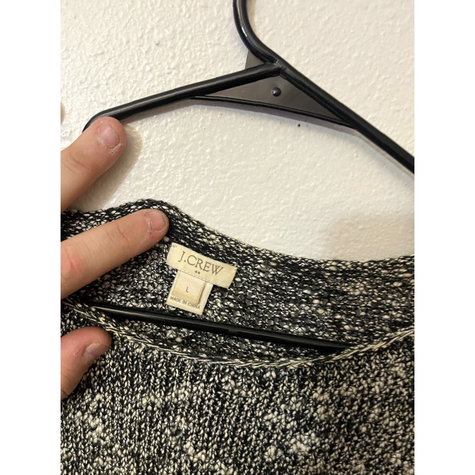 J.Crew J. Crew Womens Size Large Gray Black Marled Crewneck Pullover Sweater Boat Size L / US 10 / IT 46 - 2 Thumbnail
