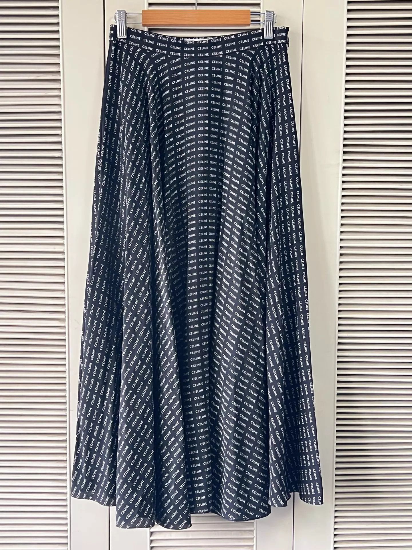 Celine Celine silk dress 38 classic logo print Size S / US 4 / IT 40 - 1 Thumbnail