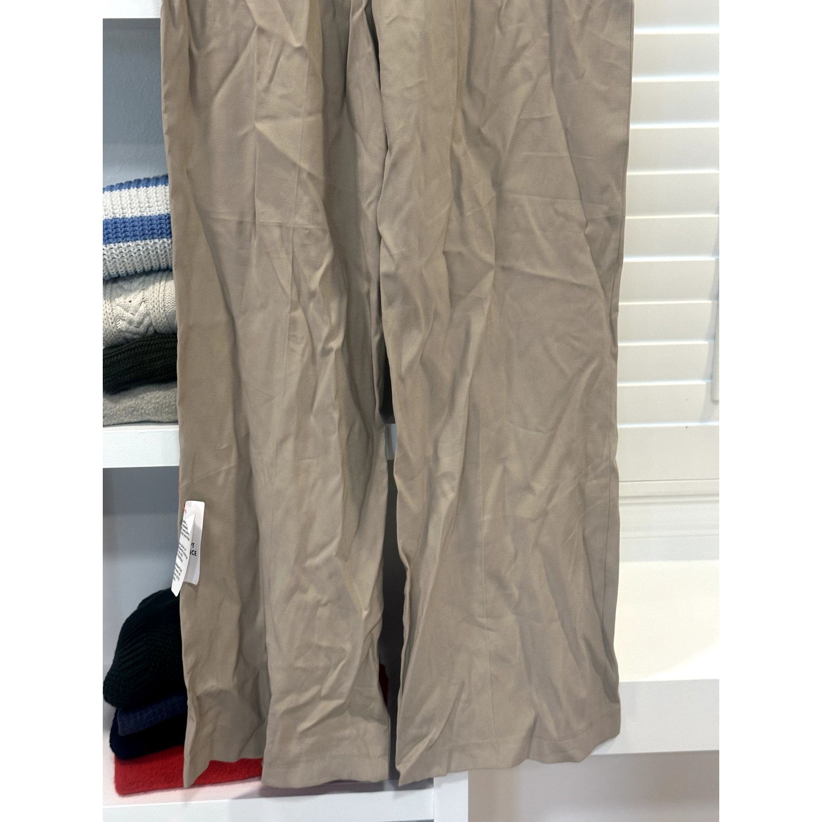 Topshop Topshop Flat Front Tan Beige Straight Leg Trousers 6 NWT Size 28" / US 6 / IT 42 - 6 Thumbnail