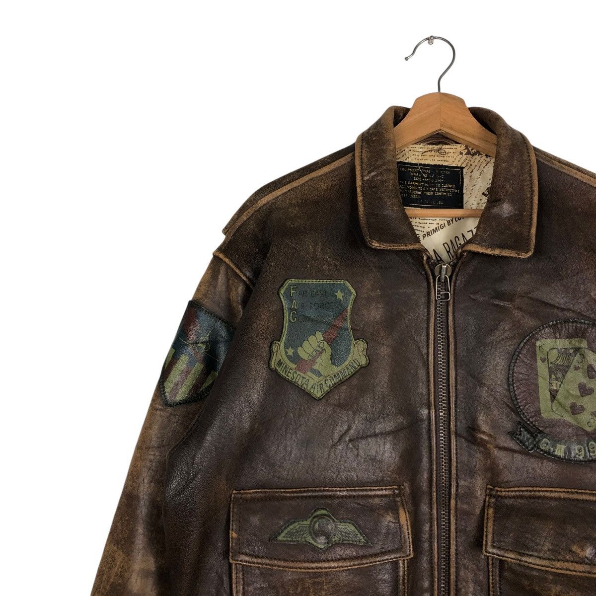 Vintage 🔥VINTAGE LEATHER JACKET AIR FORCE MILITARY BUZZ RICKSONS Size US M / EU 48-50 / 2 - 9 Thumbnail
