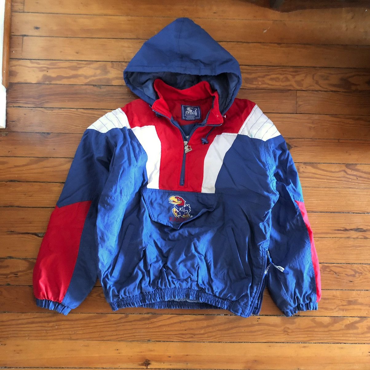 NCAA × Starter × Vintage Starter anorak Kansas Jayhawks 90s puffer jacket Size US XL / EU 56 / 4 - 2 Thumbnail