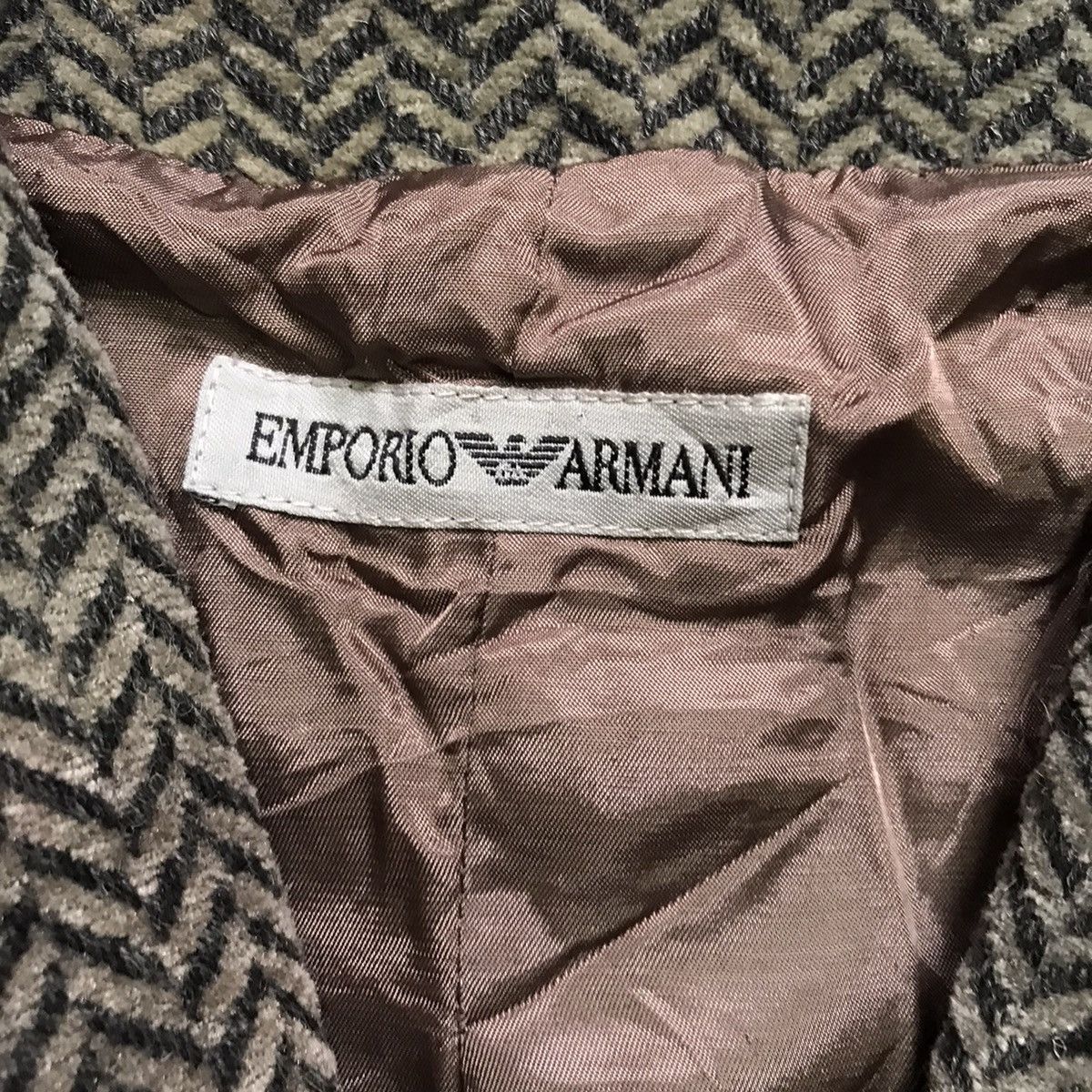 Emporio Armani Vintage Emporio Armani Wool Collarless Jacket Size S / US 4 / IT 40 - 9 Thumbnail