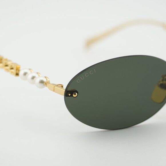 Gucci Gucci GG1922S 001 Sunglasses Gold with White Pearl Oval Size ONE SIZE - 5 Thumbnail