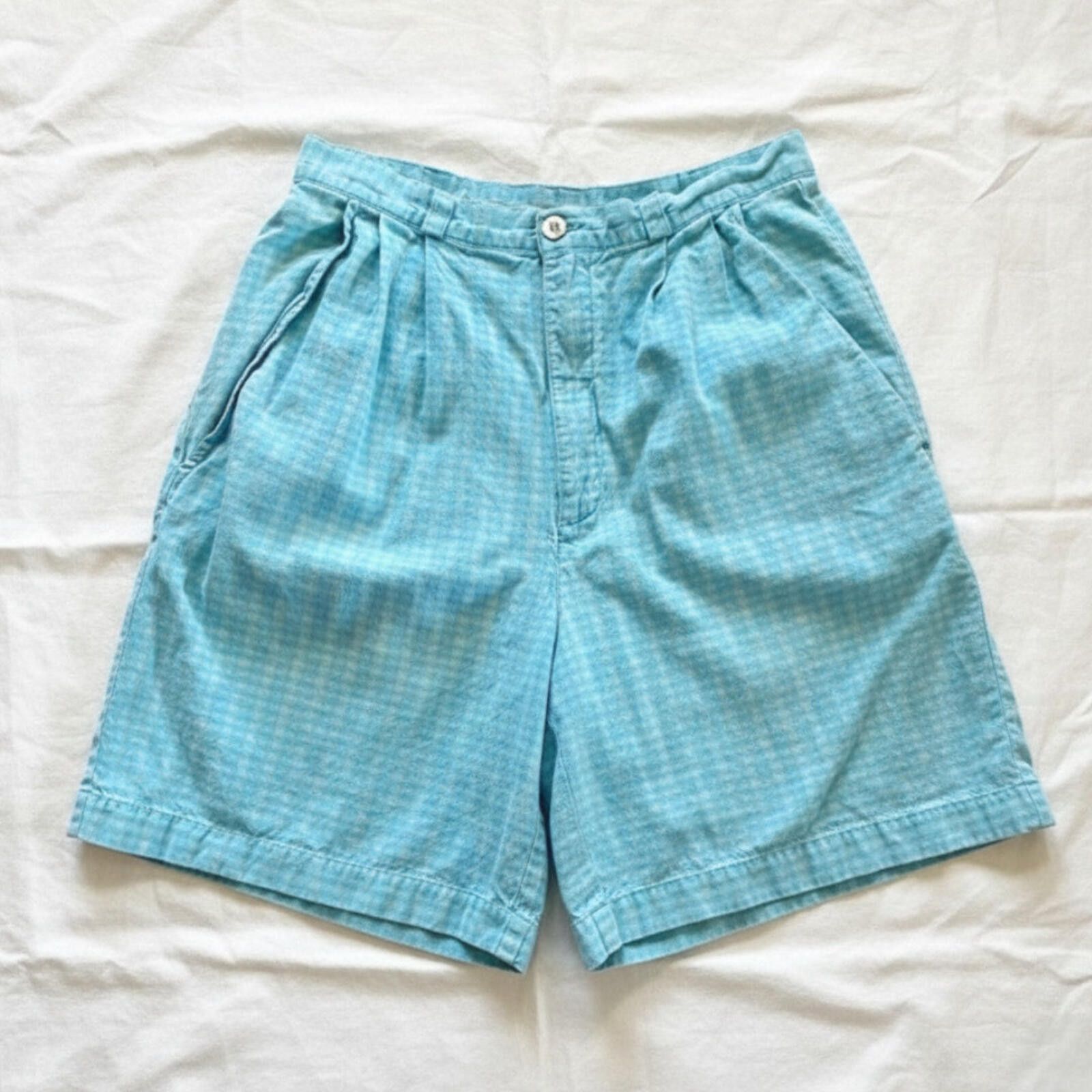 Other David Brooks Petite Vintage Blue Check Shorts Women 0 XSmall Size 26" / US 2 / IT 38 - 1 Thumbnail