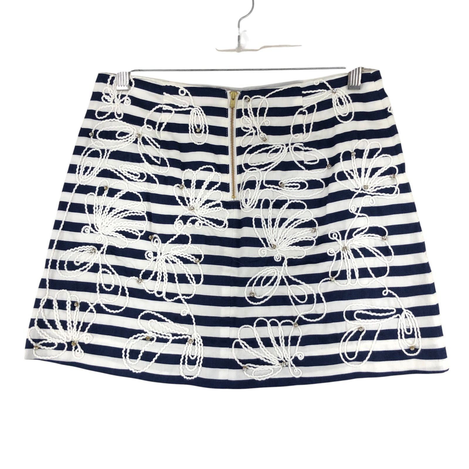 Lilly Pulitzer Lilly Pulitzer Sz 0 Skirt Tate Navy Blue Stripe Embroidered Size 25" / US 0 / IT 36 - 6 Thumbnail