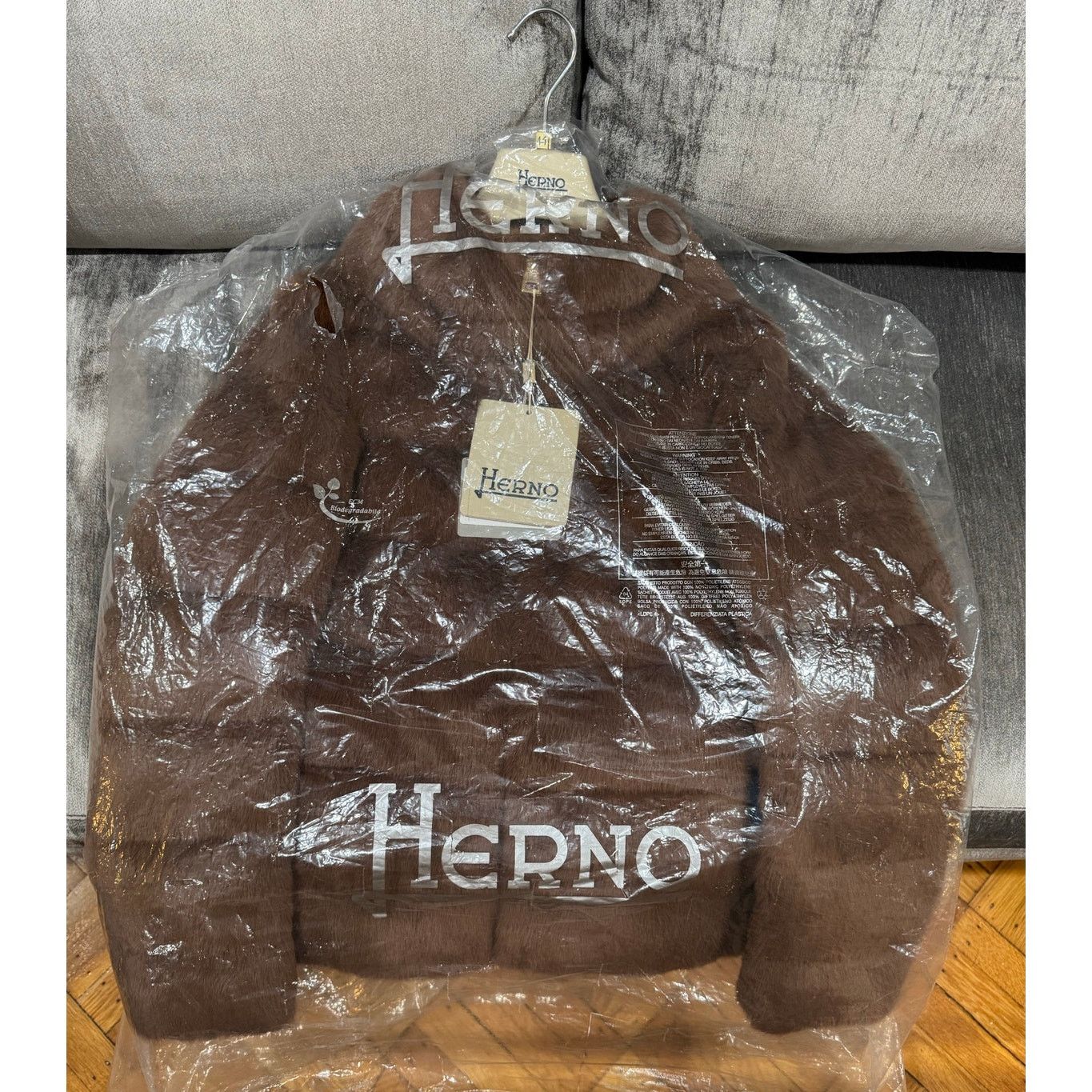 Herno Herno Faux Fur Padded Short Jacket Brown Size 44 NWT Size L / US 10 / IT 46 - 7 Thumbnail