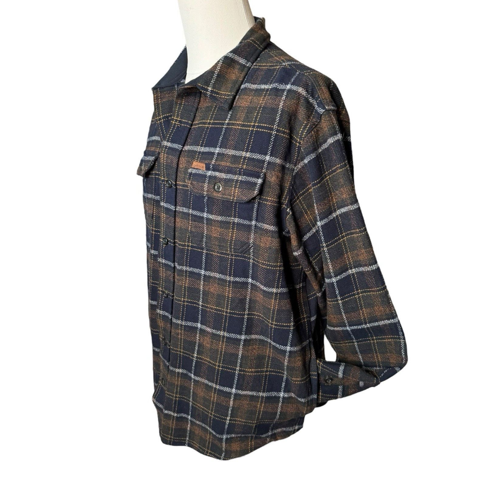 Orvis Orvis Thick Flannel Shirt Jacket Shacket Blue Brown Size US XL / EU 56 / 4 - 2 Thumbnail