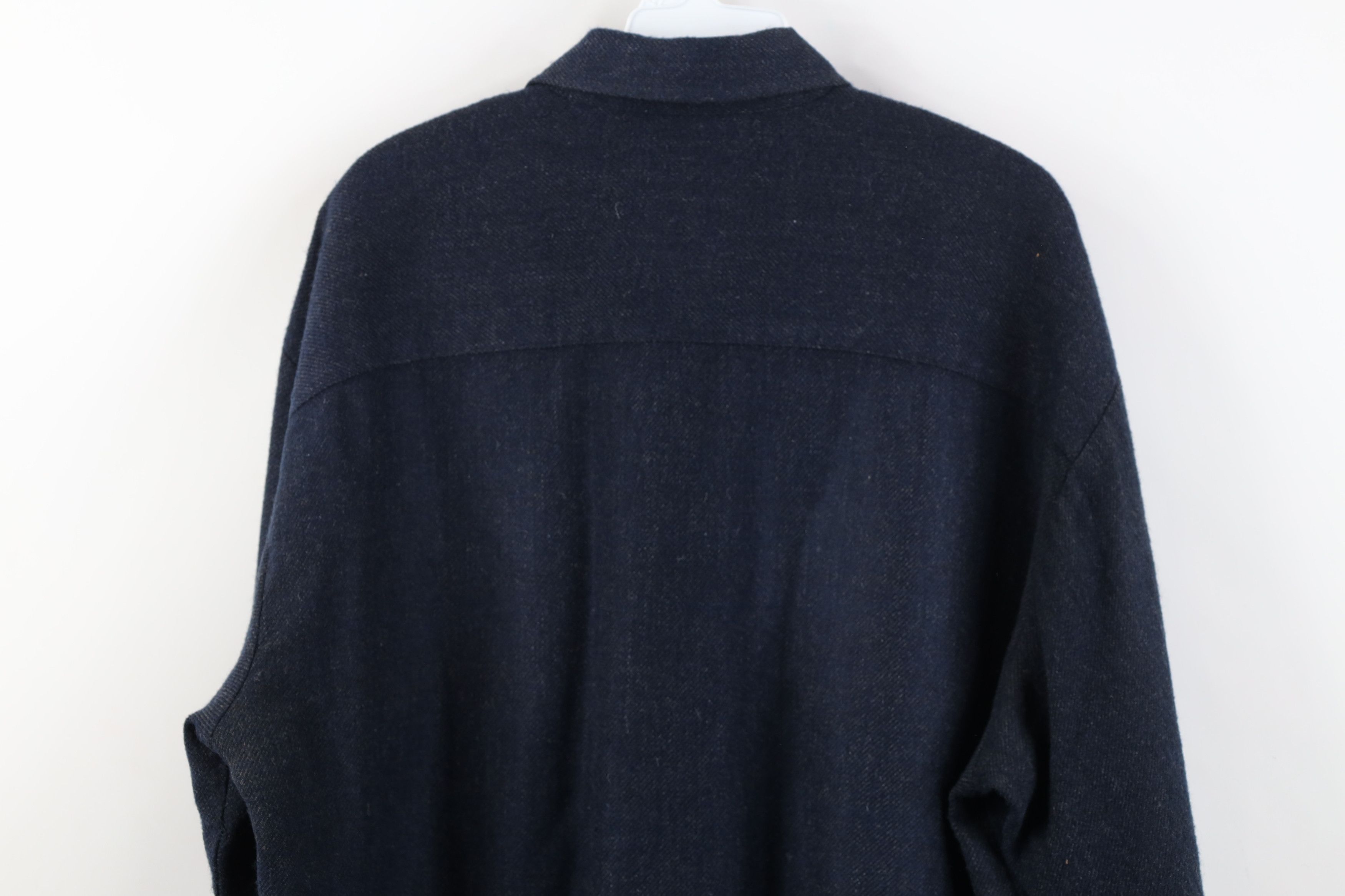 Vintage Vintage 90s Streetwear Wool Blend CPO Button Shirt Blue Size US M / EU 48-50 / 2 - 13 Thumbnail