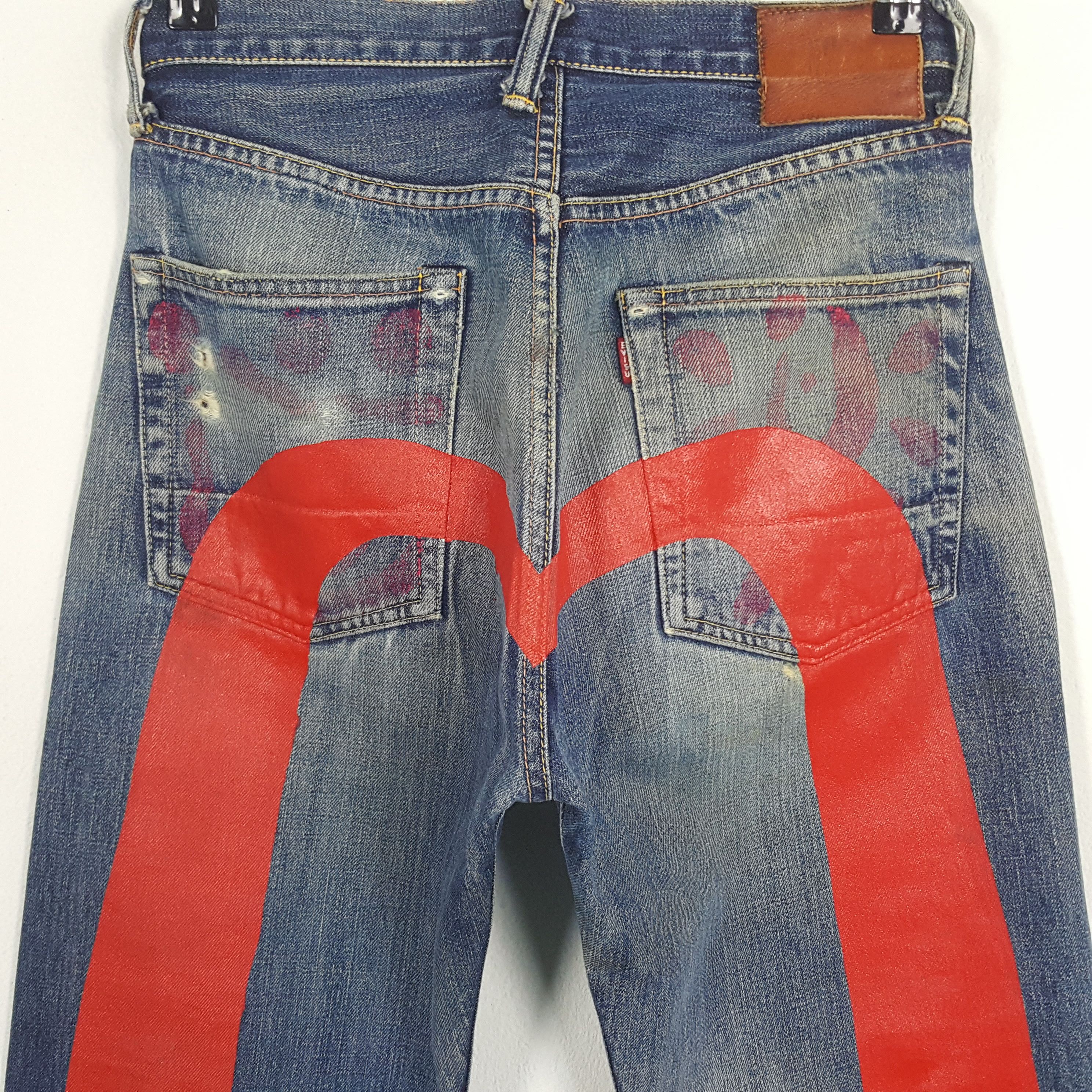 Evisu × Vintage Vintage Evisu Japan Selvedge Custom Art Daicock Denim Jeans Size US 27 - 2 Thumbnail
