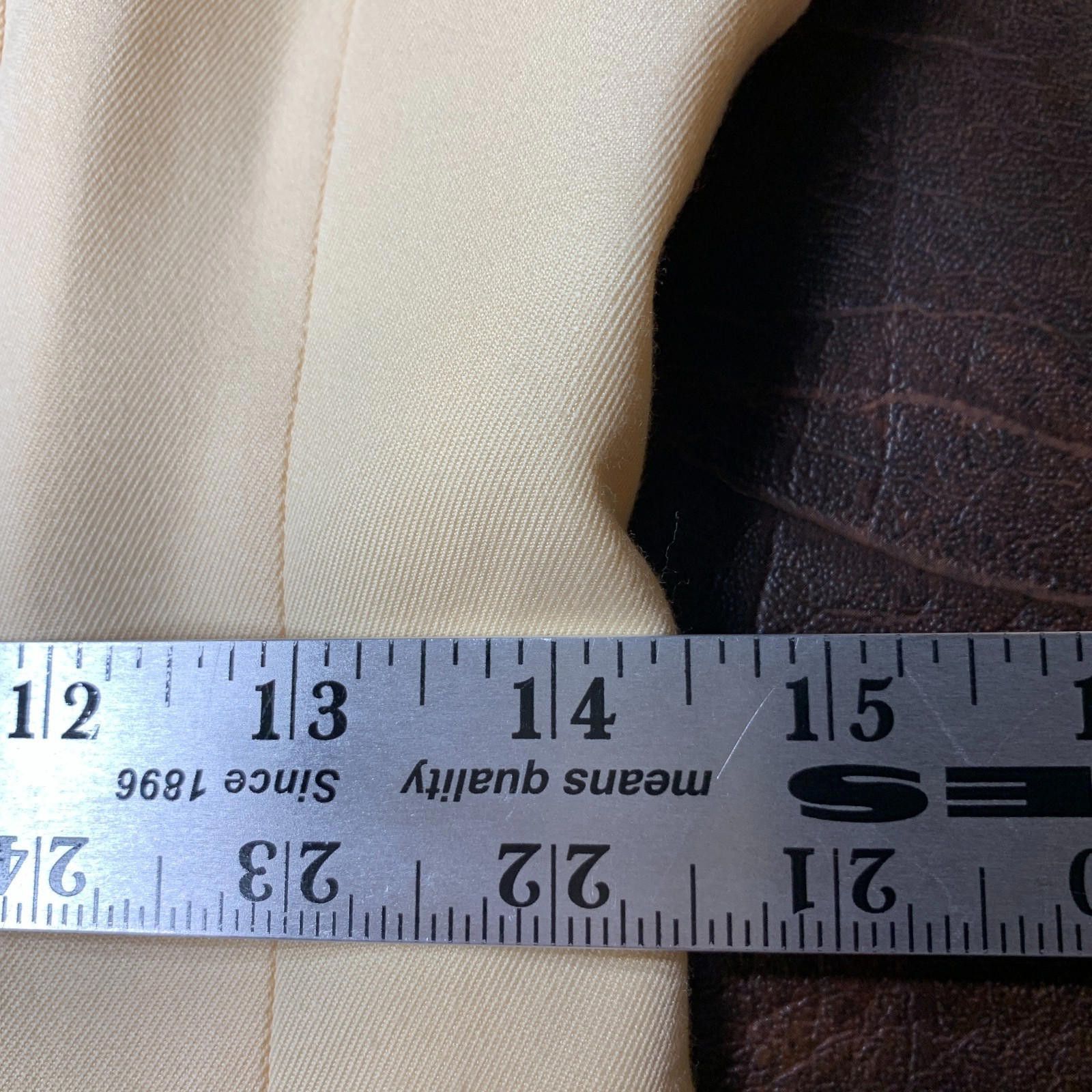 Designer VINTAGE Womens Liz Claiborne Yellow 7B Long Coat Sz. 12 (318 Size XL / US 12-14 / IT 48-50 - 7 Thumbnail