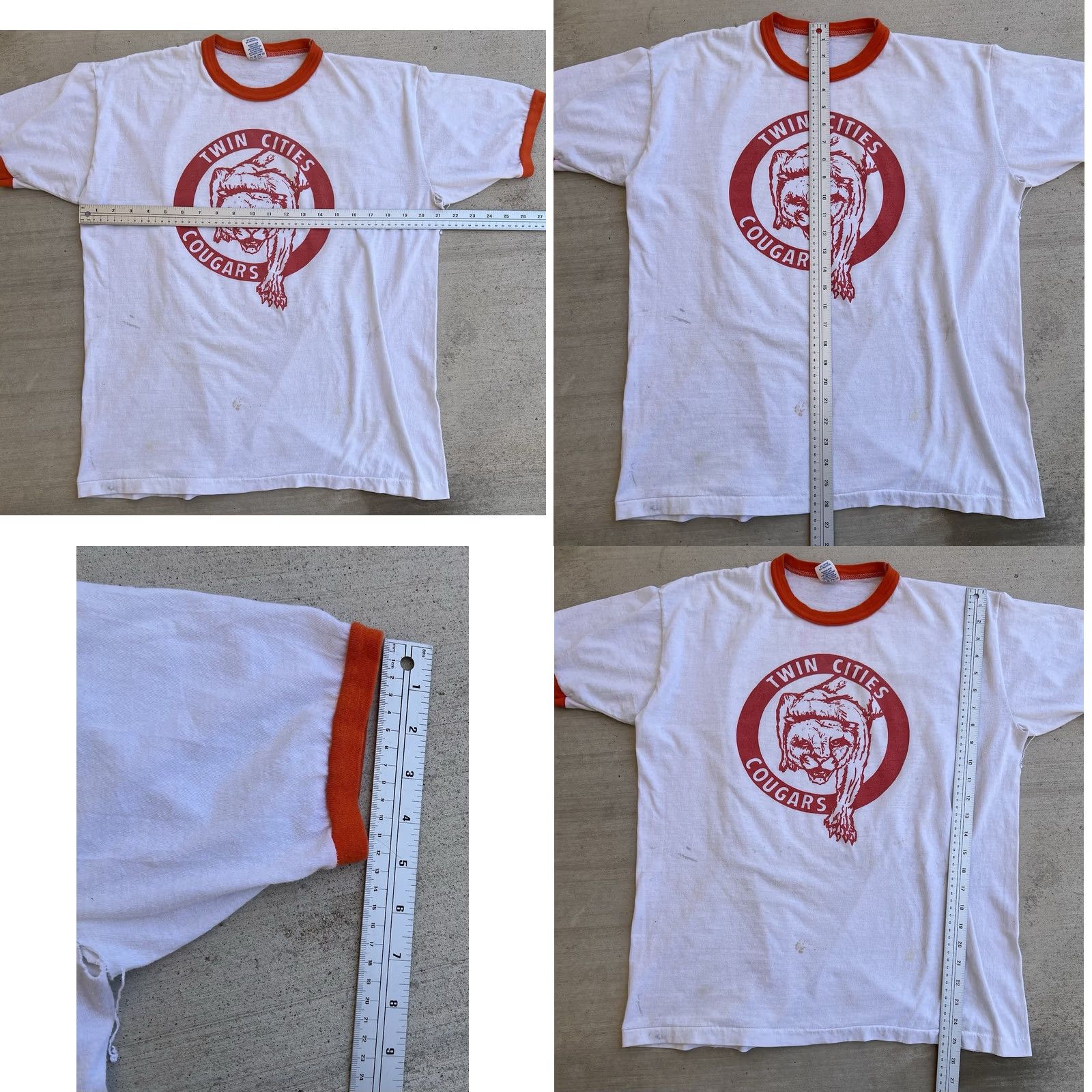 Soffe VINTAGE Soffee Athletic Twin Cities Cougars T Shirt XL USA 50/50 Soffe Worn Size US XL / EU 56 / 4 - 11 Thumbnail