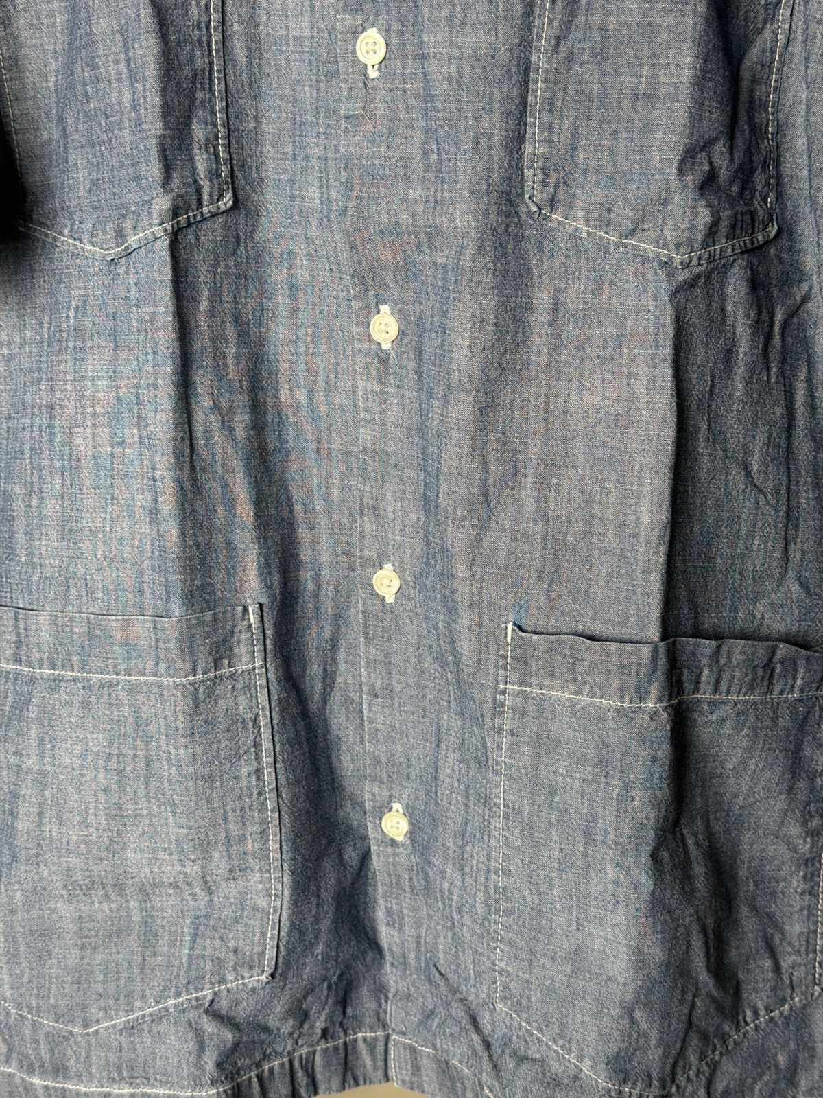 Universal Works Chambray short sleeve beach shirt Size US L / EU 52-54 / 3 - 4 Thumbnail