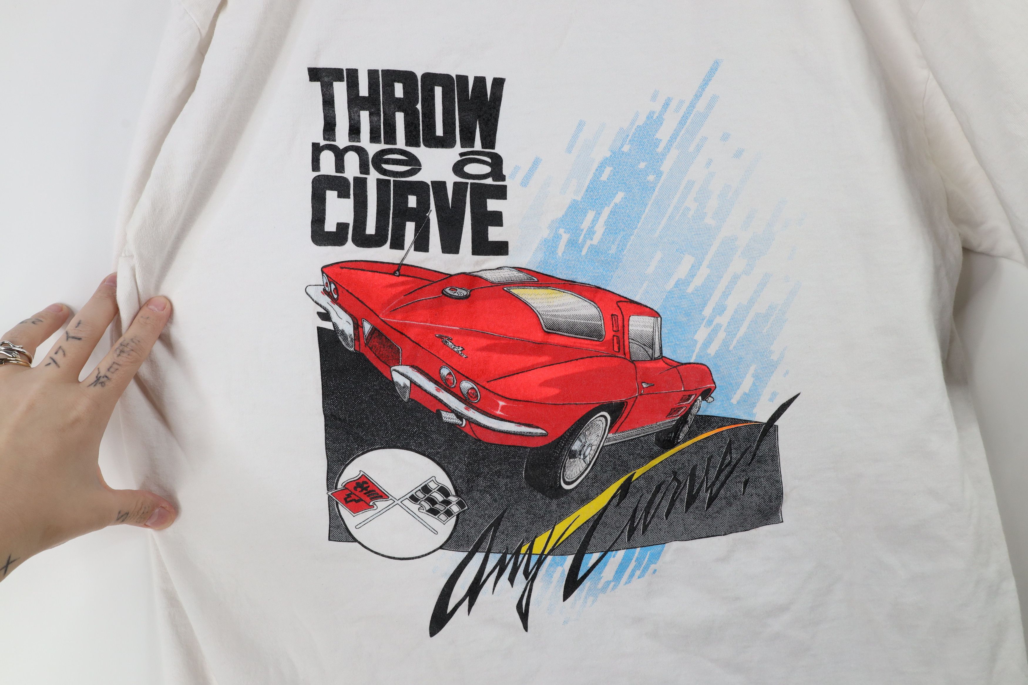 Vintage Vintage 90s Streetwear A Curve Muscle Car Racing T-Shirt USA Size US L / EU 52-54 / 3 - 4 Thumbnail