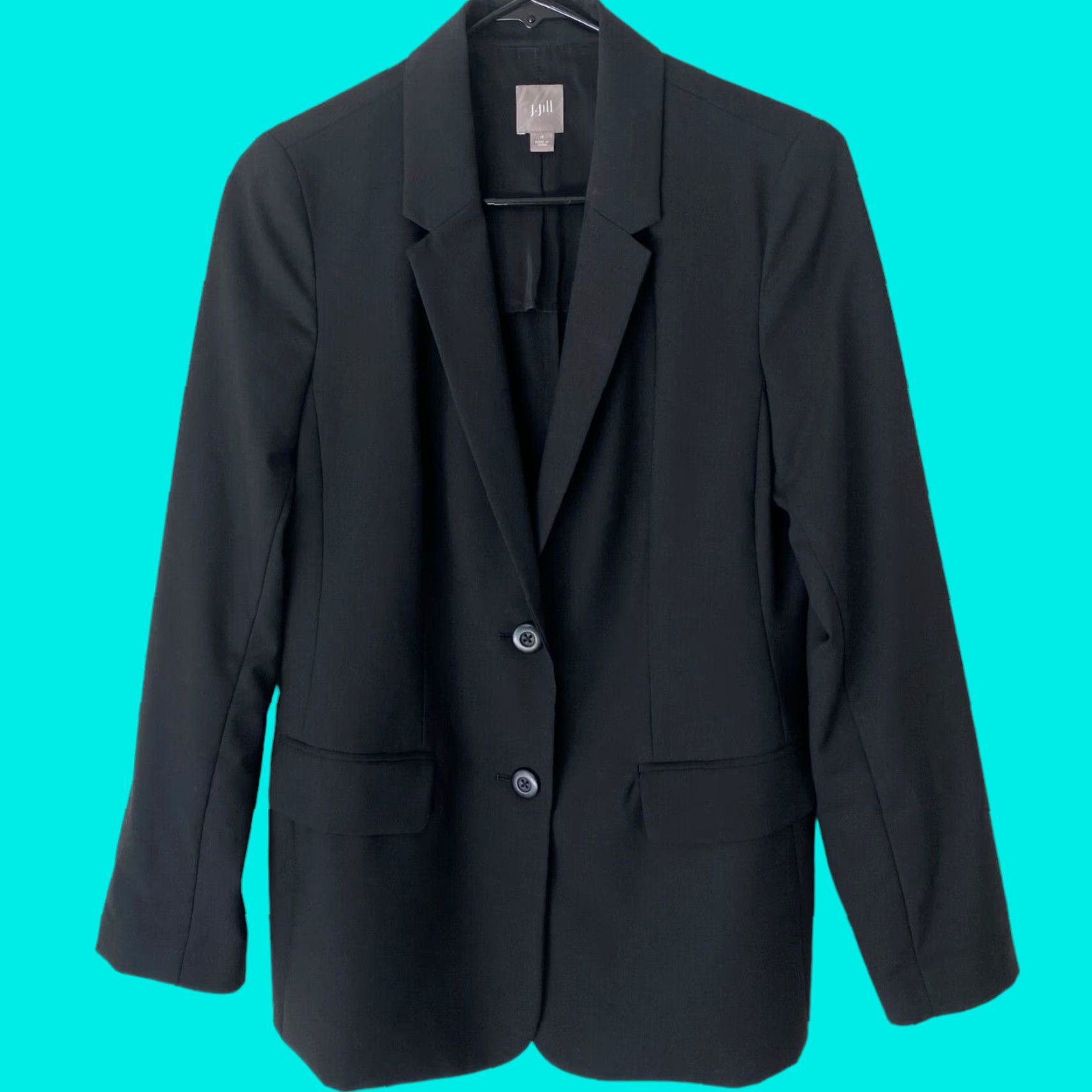 J. Jill J.Jill Blazer Women's Size 4 Black Wool Blend Ponte Double Button Jacker Formal Size S / US 4 / IT 40 - 1 Thumbnail