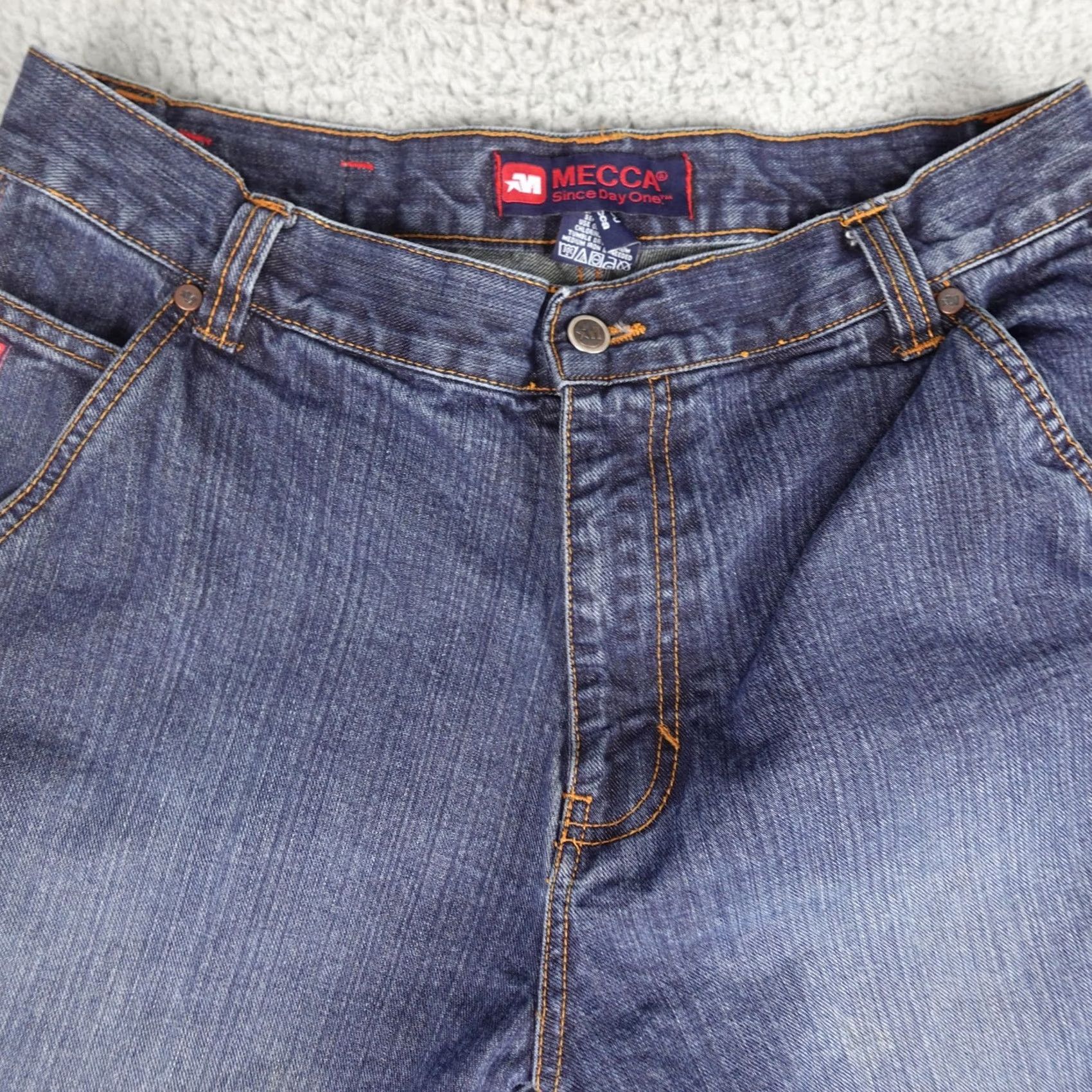 Vintage Mecca Mens Jeans 34x30 Blue Denim Carpenter 5-Pocket Relaxed Fit Y2K Hip Hop Style Straight Jeans Mens Size US 34 / EU 50 - 5 Thumbnail