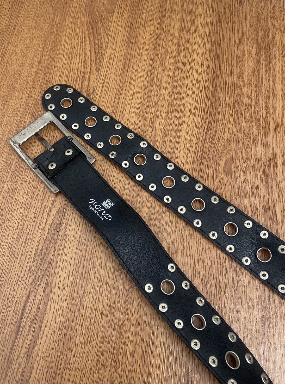 Japanese Brand Ringer square pattern black belt Size ONE SIZE - 4 Thumbnail