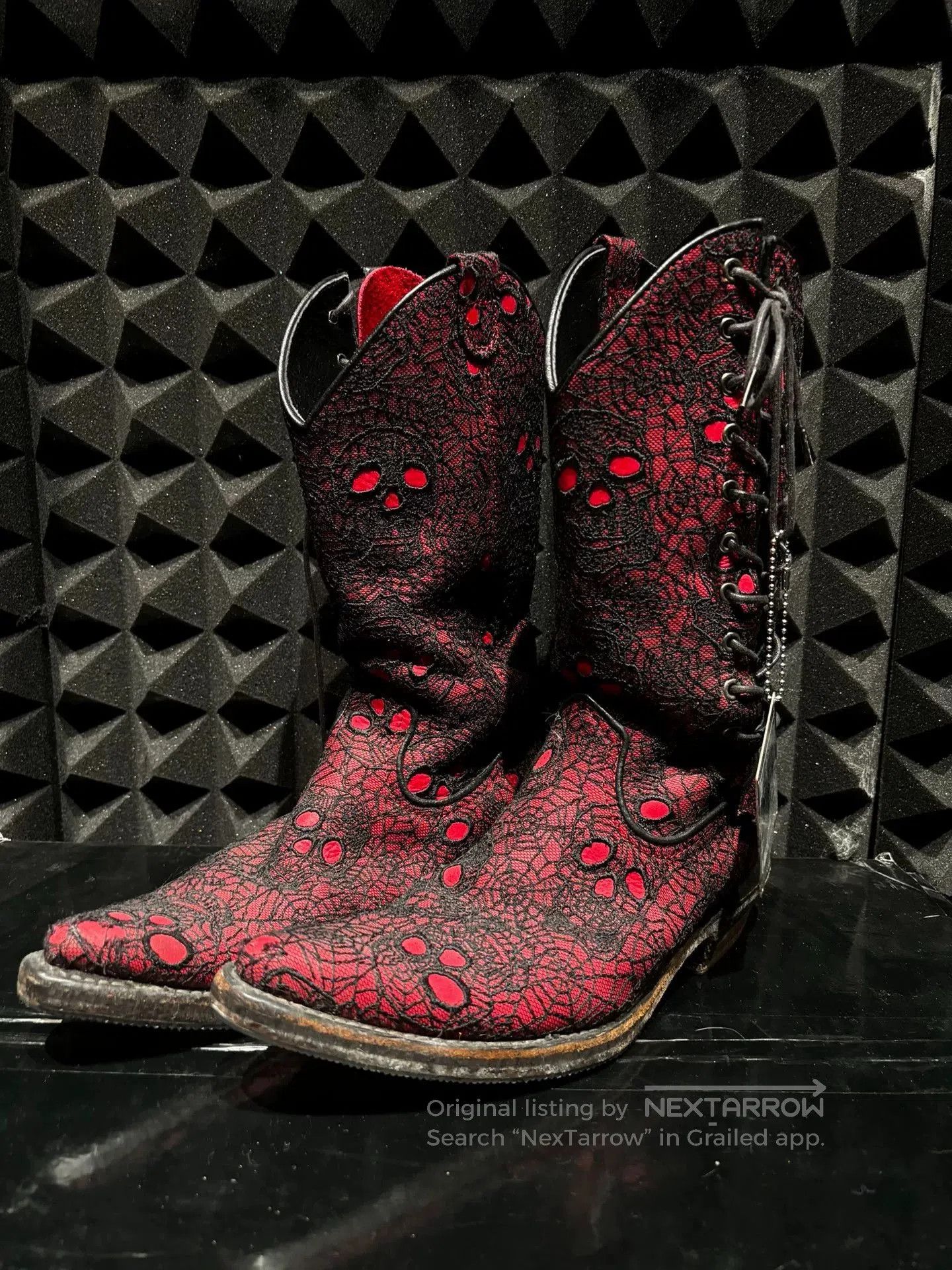 Number (N)ine red spider print chelsea boots. Size US 6 / EU 39 - 3 Thumbnail