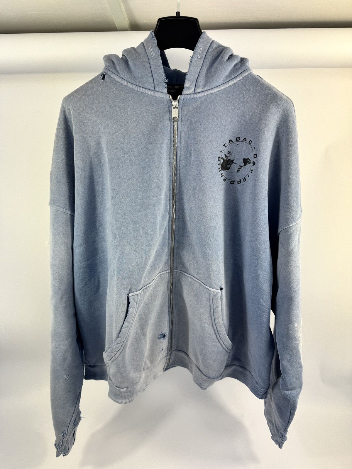 Enfants Riches Deprimes TABAC RAT DISTRESSED ZIP HOODIE Size US XL / EU 56 / 4 - 1 Thumbnail