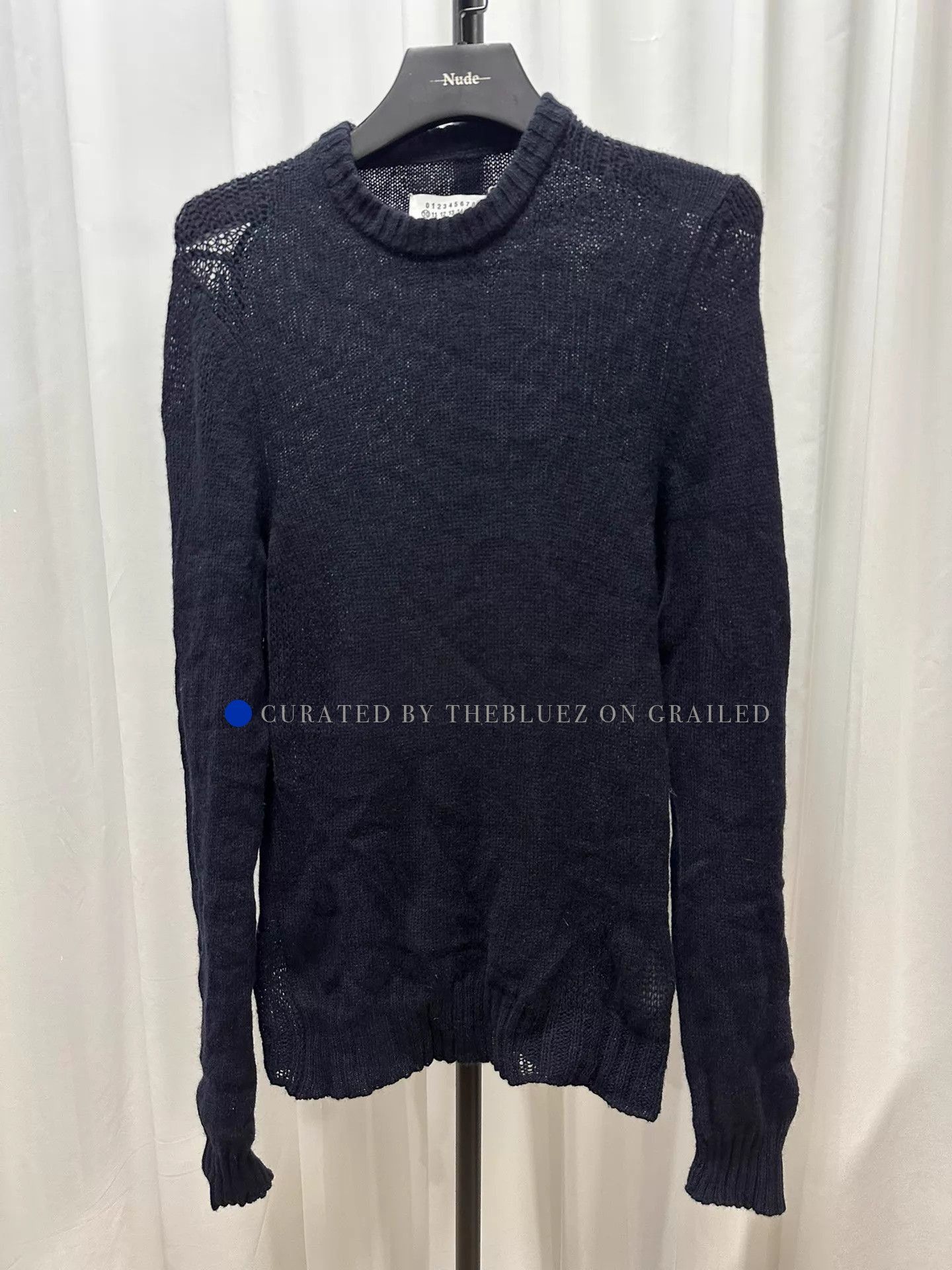 Maison Margiela Openwork Knit Sweater in Black Size US M / EU 48-50 / 2 - 1 Thumbnail