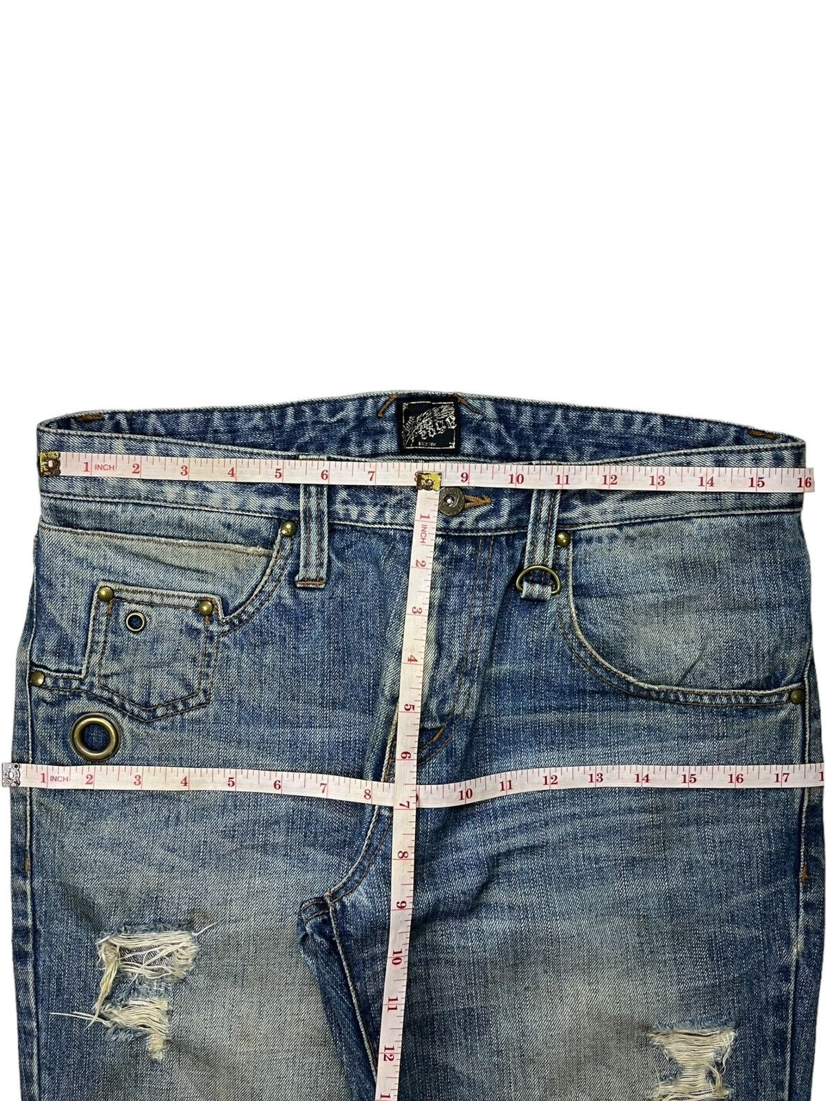 Japanese Brand Vintage Japanese Brand Mud Wash Western Style Ripped Jeans Size US 32 / EU 48 - 13 Thumbnail
