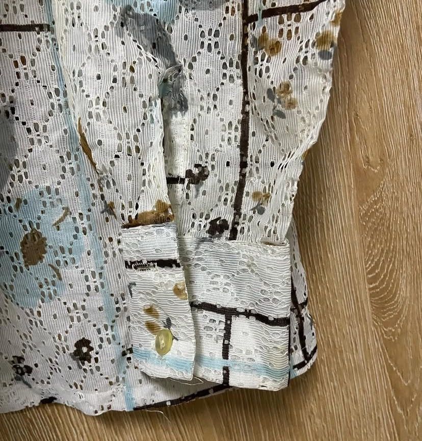 Vintage Vtg Lace Shirt Size US XL / EU 56 / 4 - 3 Thumbnail
