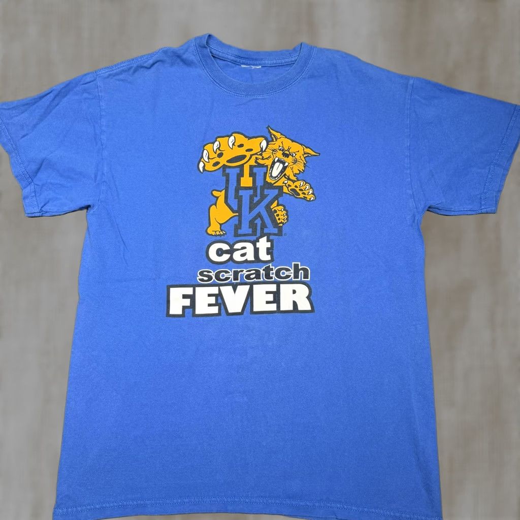 Vintage Kentucky Wildcats Shirt Mens Large Blue UK Cat Scratch Fever Graphic Tee T-Shirt Size US L / EU 52-54 / 3 - 1 Thumbnail