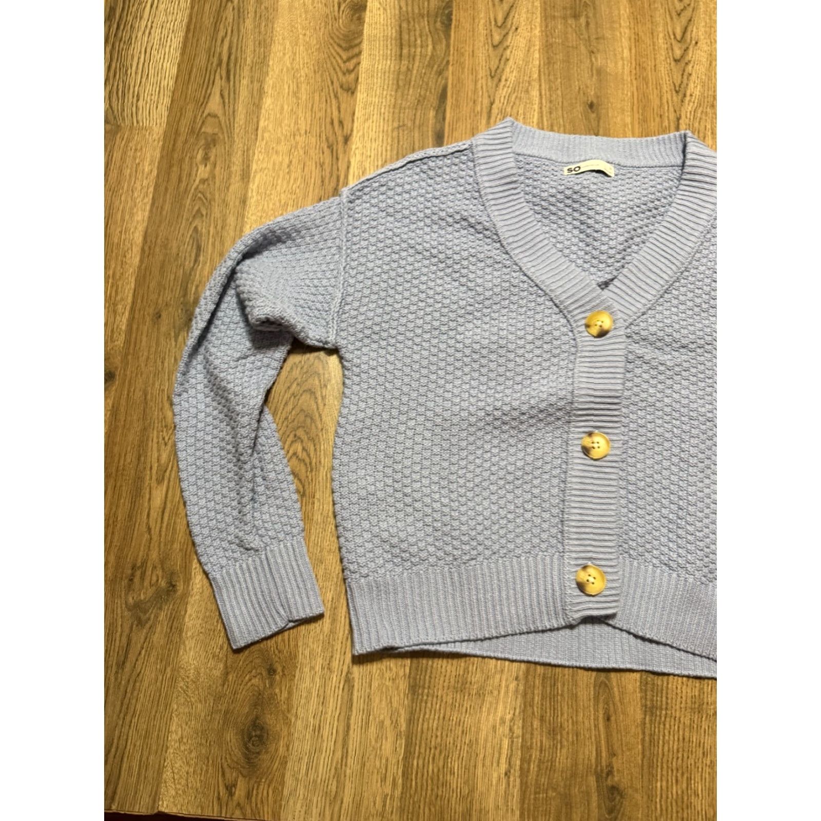 Vintage SO Sweater Women’s Small Blue Button Up Cardigan Knit Shirt? Size S / US 4 / IT 40 - 3 Thumbnail