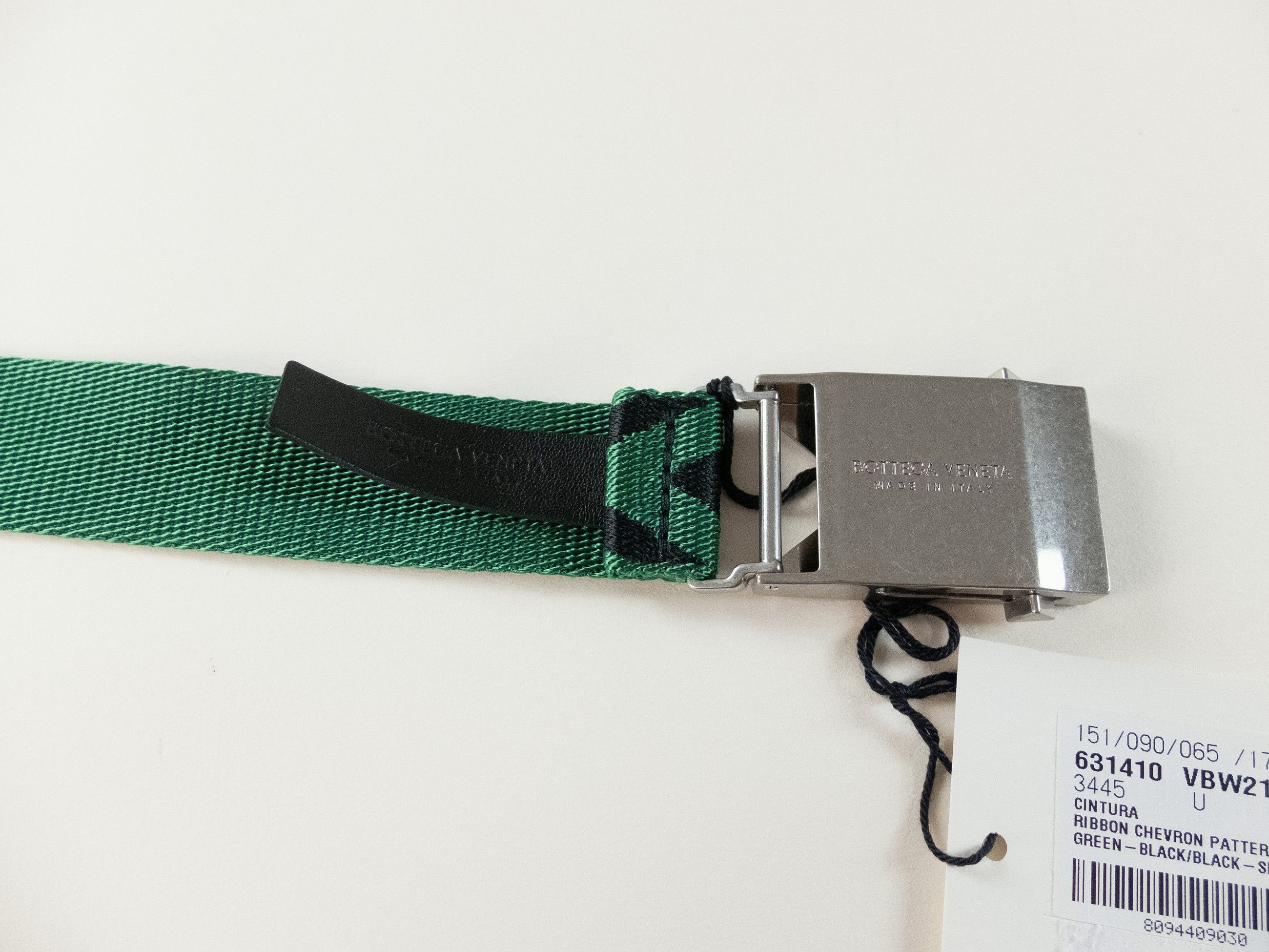 Bottega Veneta BOTTEGA VENETA green black chevron fabric woven belt Size ONE SIZE - 8 Thumbnail