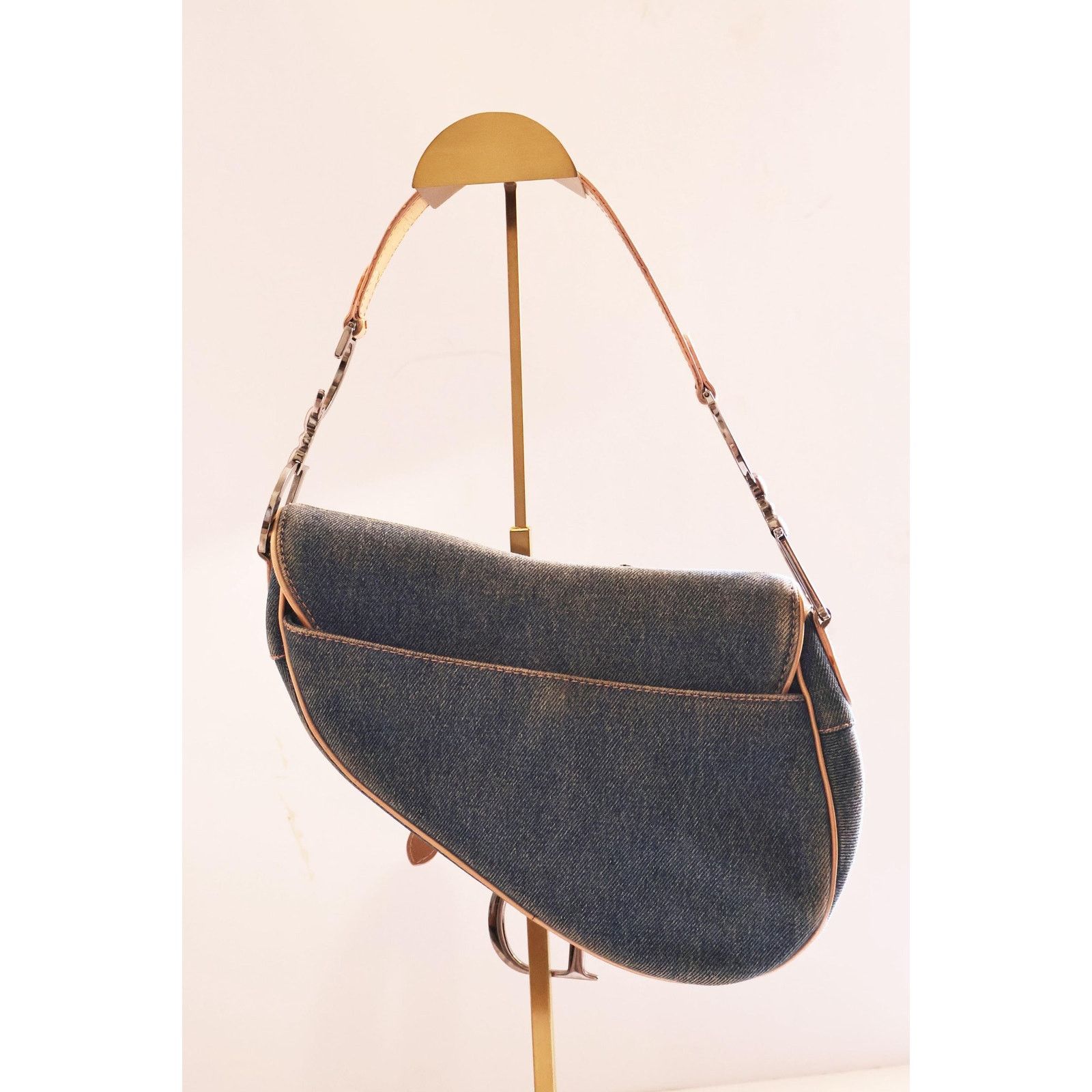 Dior RARE Christian Dior Blue Denim Saddle Bag Size ONE SIZE - 8 Thumbnail