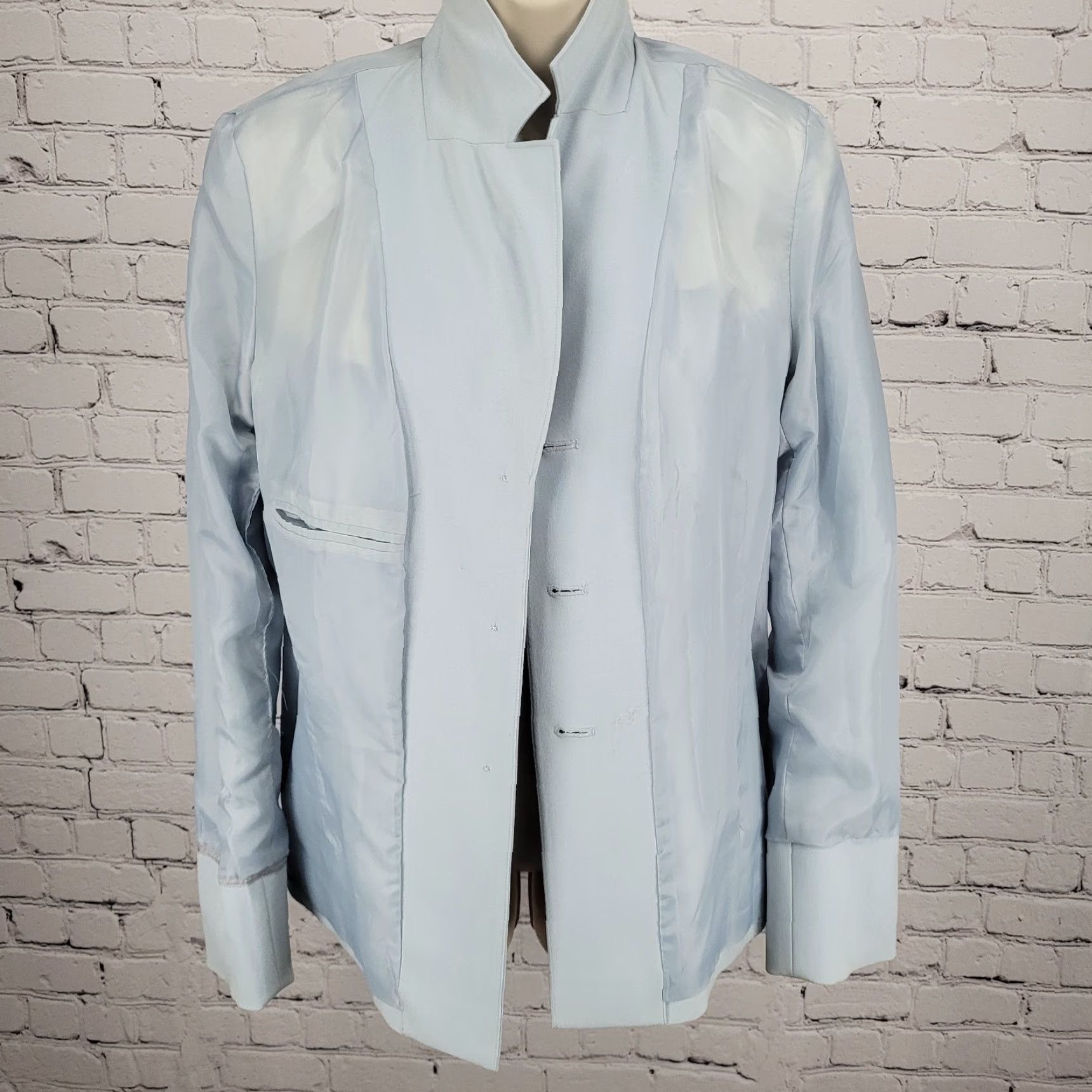 Vintage Caslon Blazer 8 Blue 3 Button Notch Inner Pocket Lined Stretch Jacket Size M / US 6-8 / IT 42-44 - 4 Thumbnail