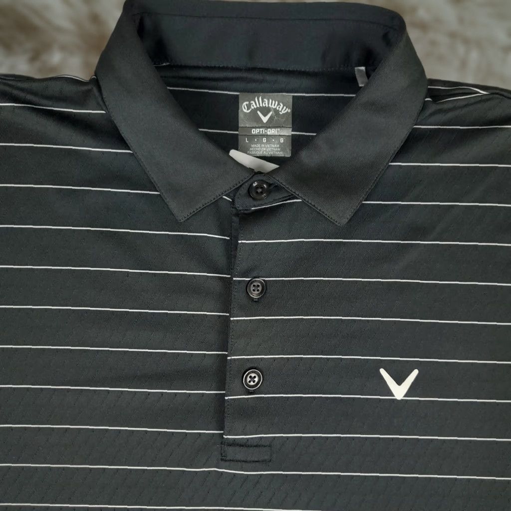 Callaway Callaway Polo Shirt Mens Size Large Gray Striped Opti Dri Fit Golf Short Sleeve * Size US L / EU 52-54 / 3 - 1 Thumbnail