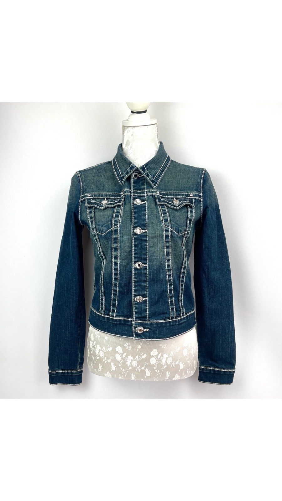 Swarovski × True Religion × Vintage True Religion Swarovski Denim Jacket Y2k Size M / US 6-8 / IT 42-44 - 1 Thumbnail