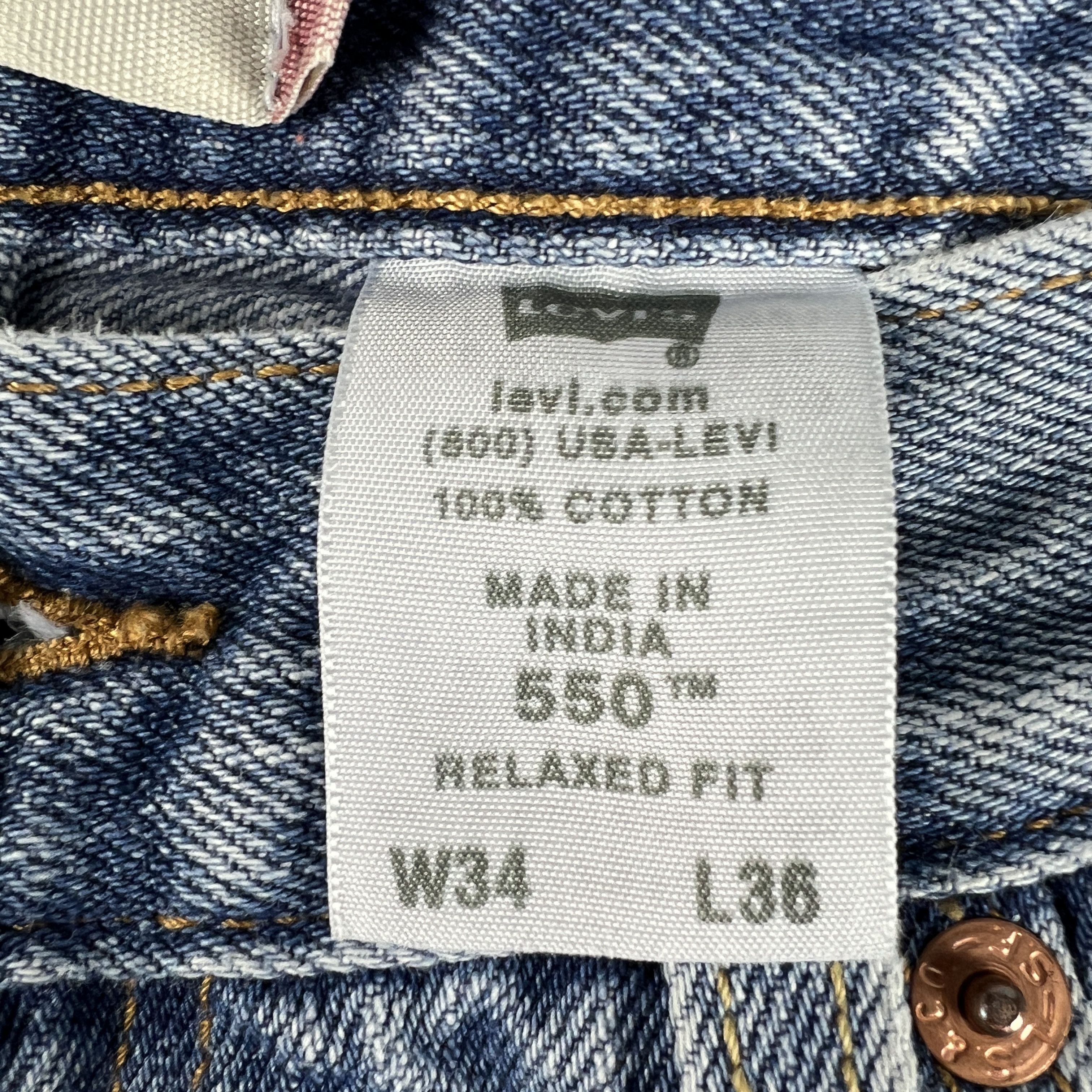 Levi's Y2K Levi's Jeans 550 Relaxed Fit Blue Faded Cotton Denim Size US 33 - 10 Thumbnail