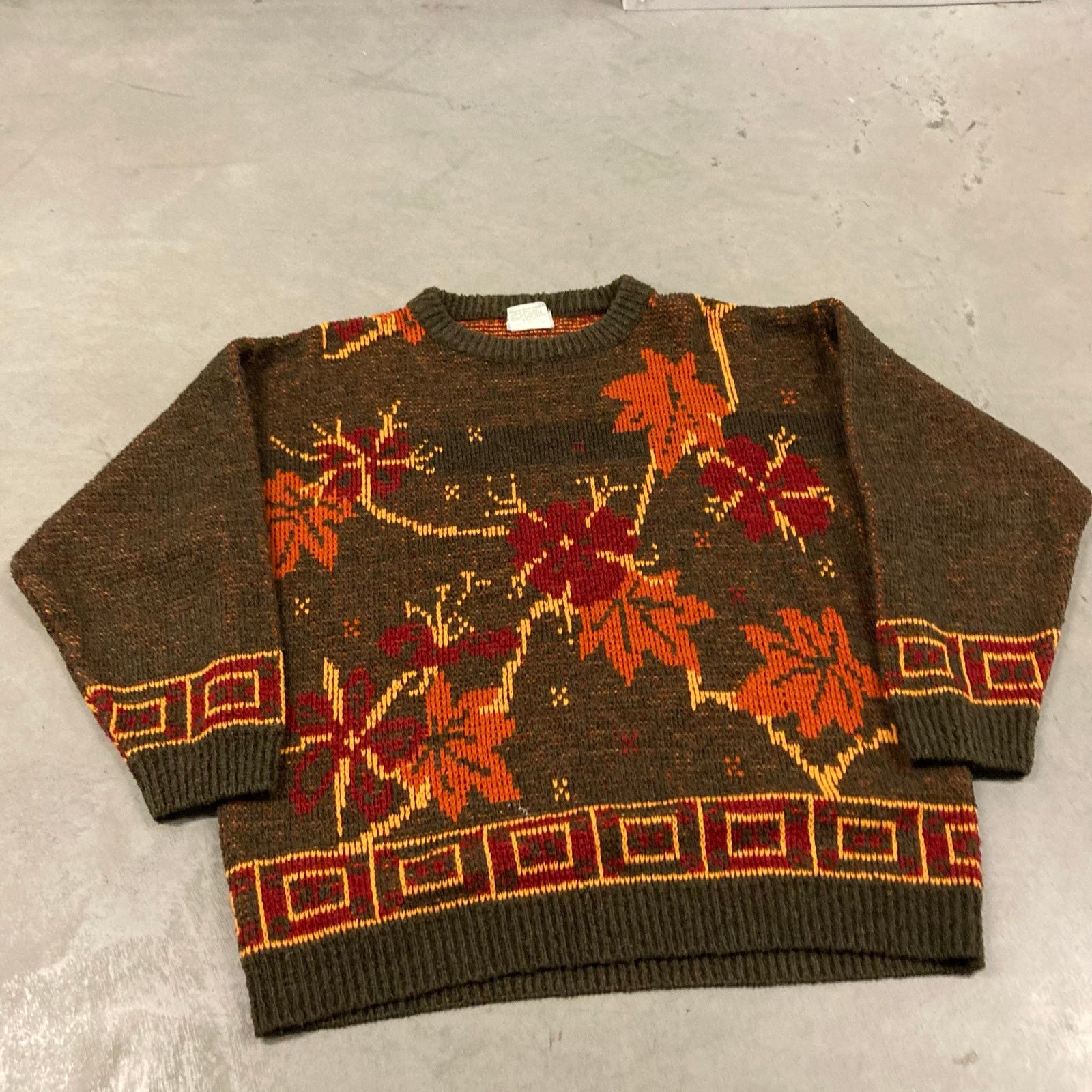 Vintage vintage y2k fall leaf sweater Size US L / EU 52-54 / 3 - 1 Thumbnail