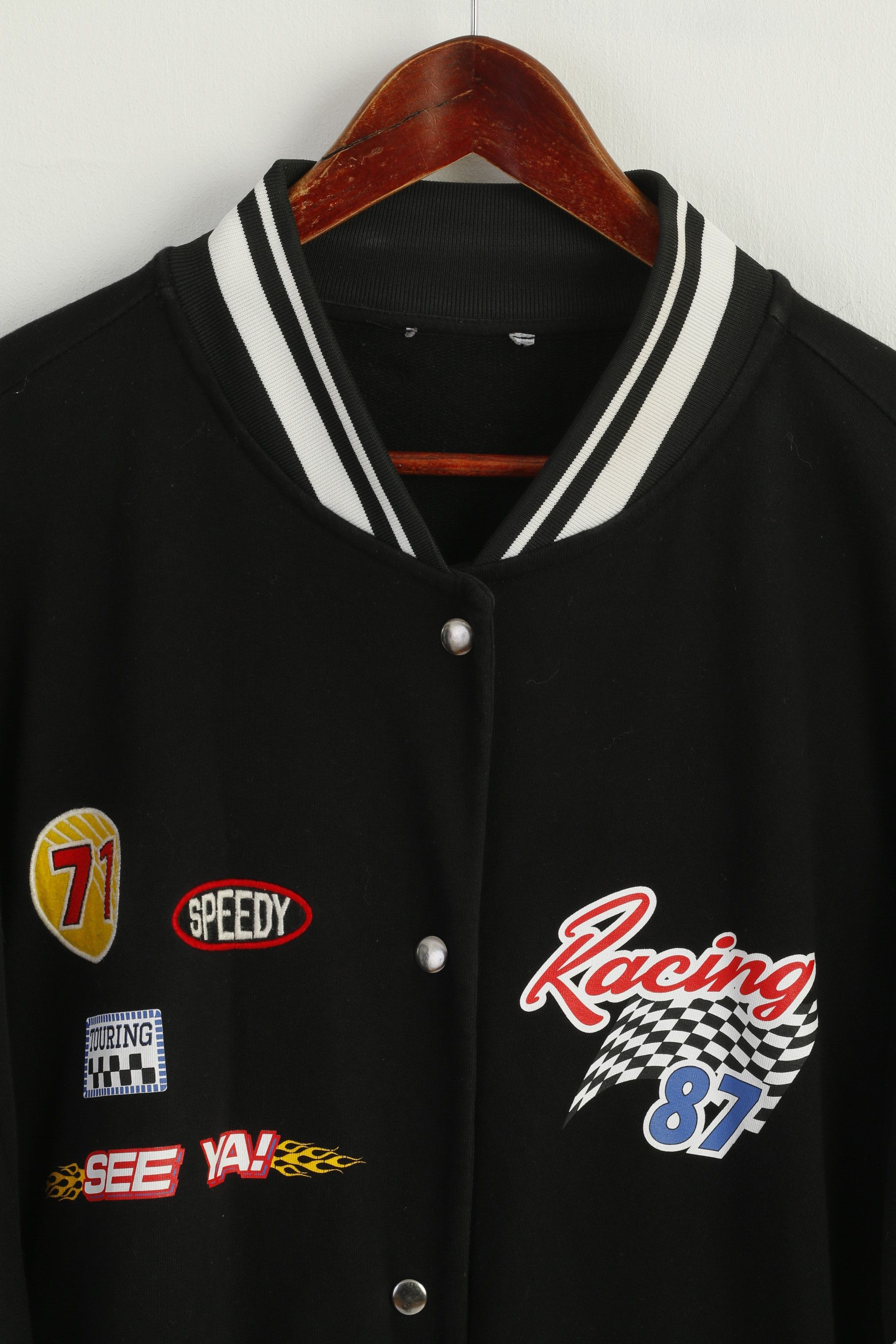 Vintage Racing 87 Women XXL Sweatshirt Black Cotton Oversize 9651 Size XXL / US 16-18 / IT 52-54 - 2 Thumbnail