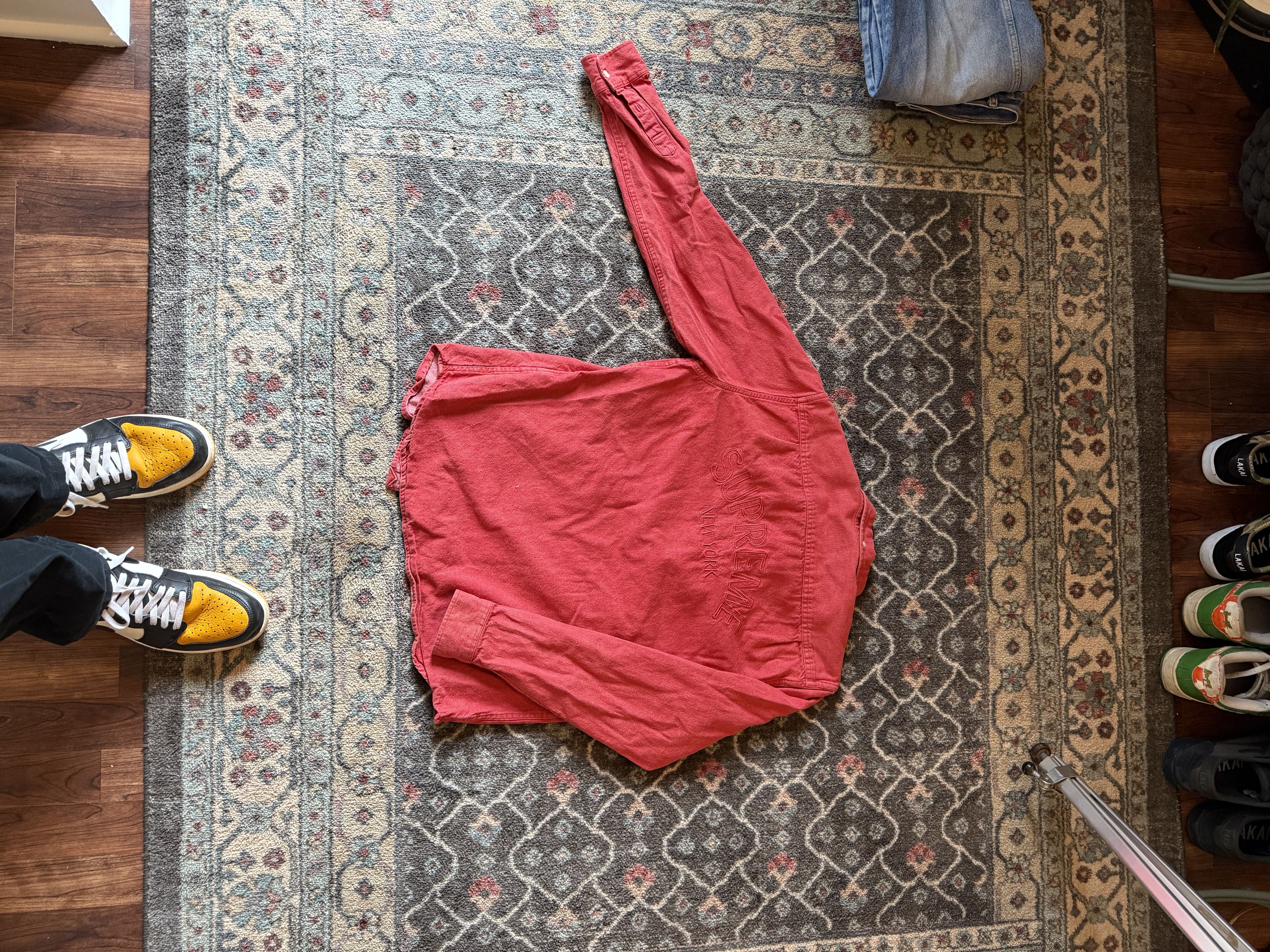 Supreme Supreme Red Denim Button up Size US M / EU 48-50 / 2 - 3 Thumbnail