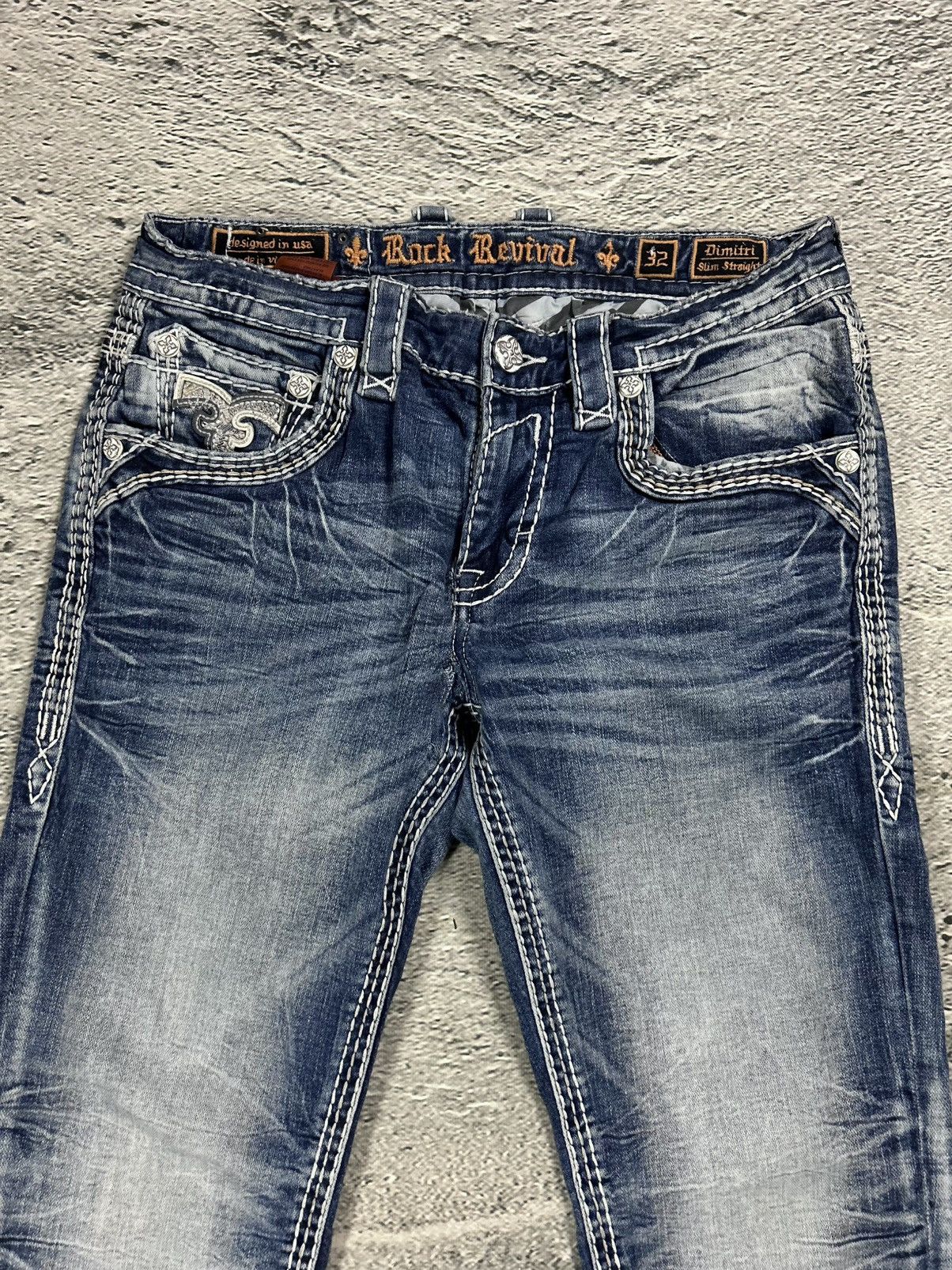Rock Revival Rock Revival vintage jeans blue white stitching Y2K Size US 32 / EU 48 - 7 Thumbnail
