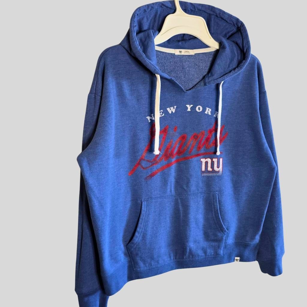 47 Brand Women’s Large '47 New York Giants Pullover Hoodie Royal Blue NFL Sweatshirt EUC Size M / US 6-8 / IT 42-44 - 3 Thumbnail