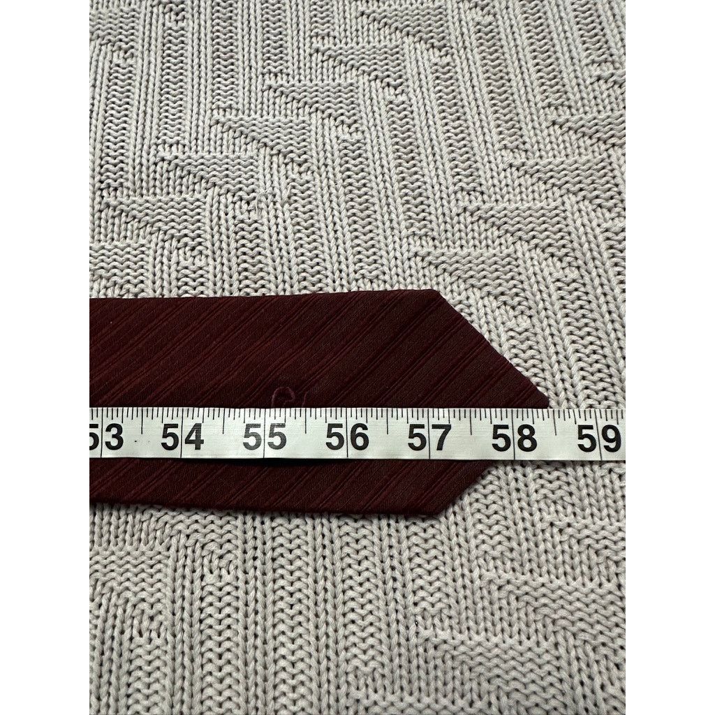 Pierre Cardin Vintage Pierre Cardin maroon monotone striped skinny tie Size ONE SIZE - 4 Thumbnail