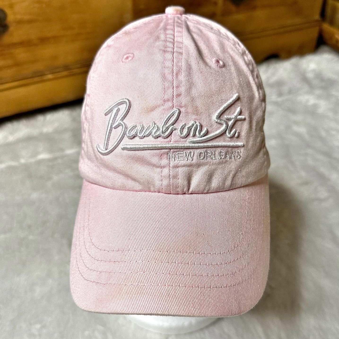 Designer Bourbon St. New Orleans Pink Baseball Cap Adjustable Unisex Size ONE SIZE - 3 Thumbnail