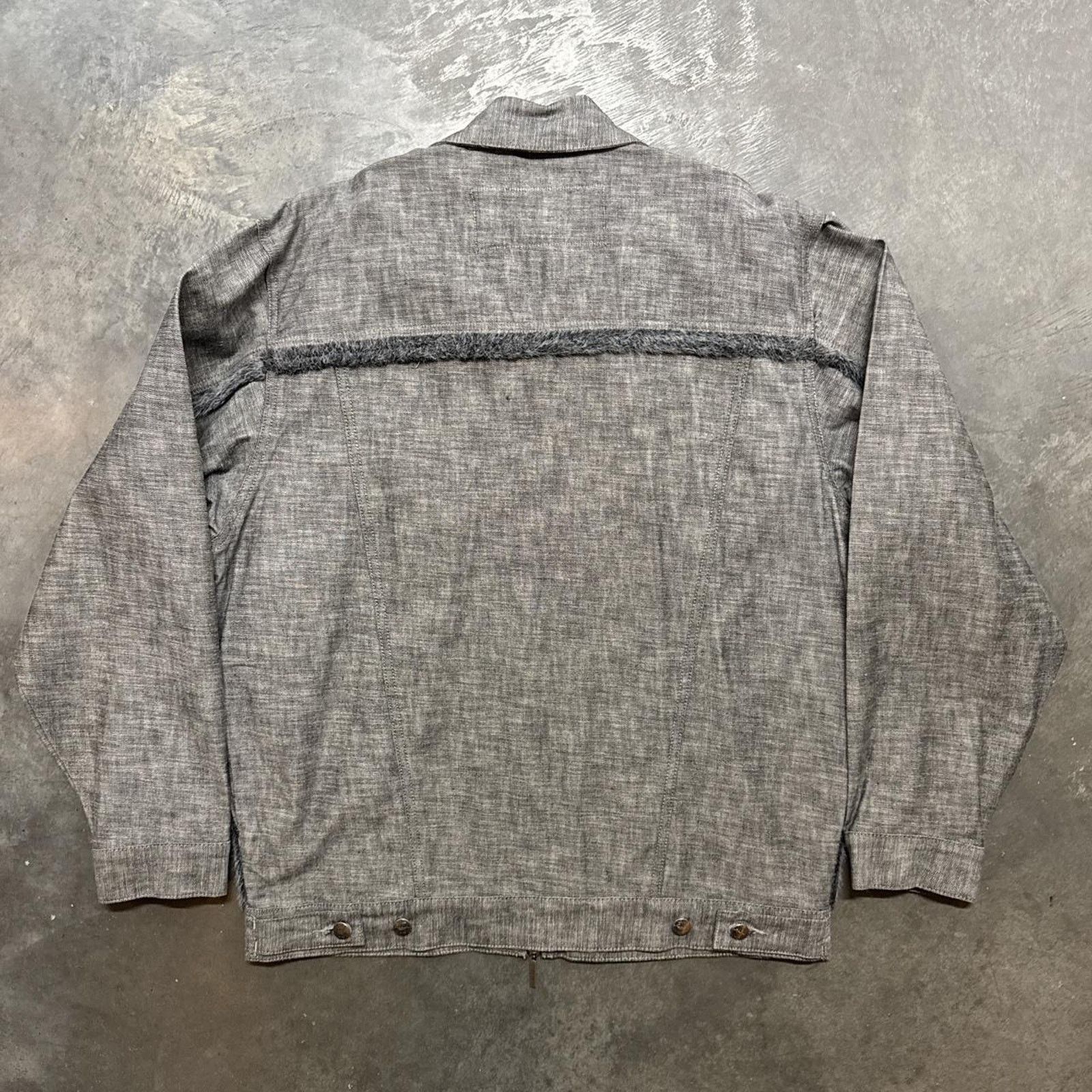Japanese Brand × Vintage Vintage Davoucci Faux Fur HipHop Rap Denim Jean Jacket Size US L / EU 52-54 / 3 - 4 Thumbnail