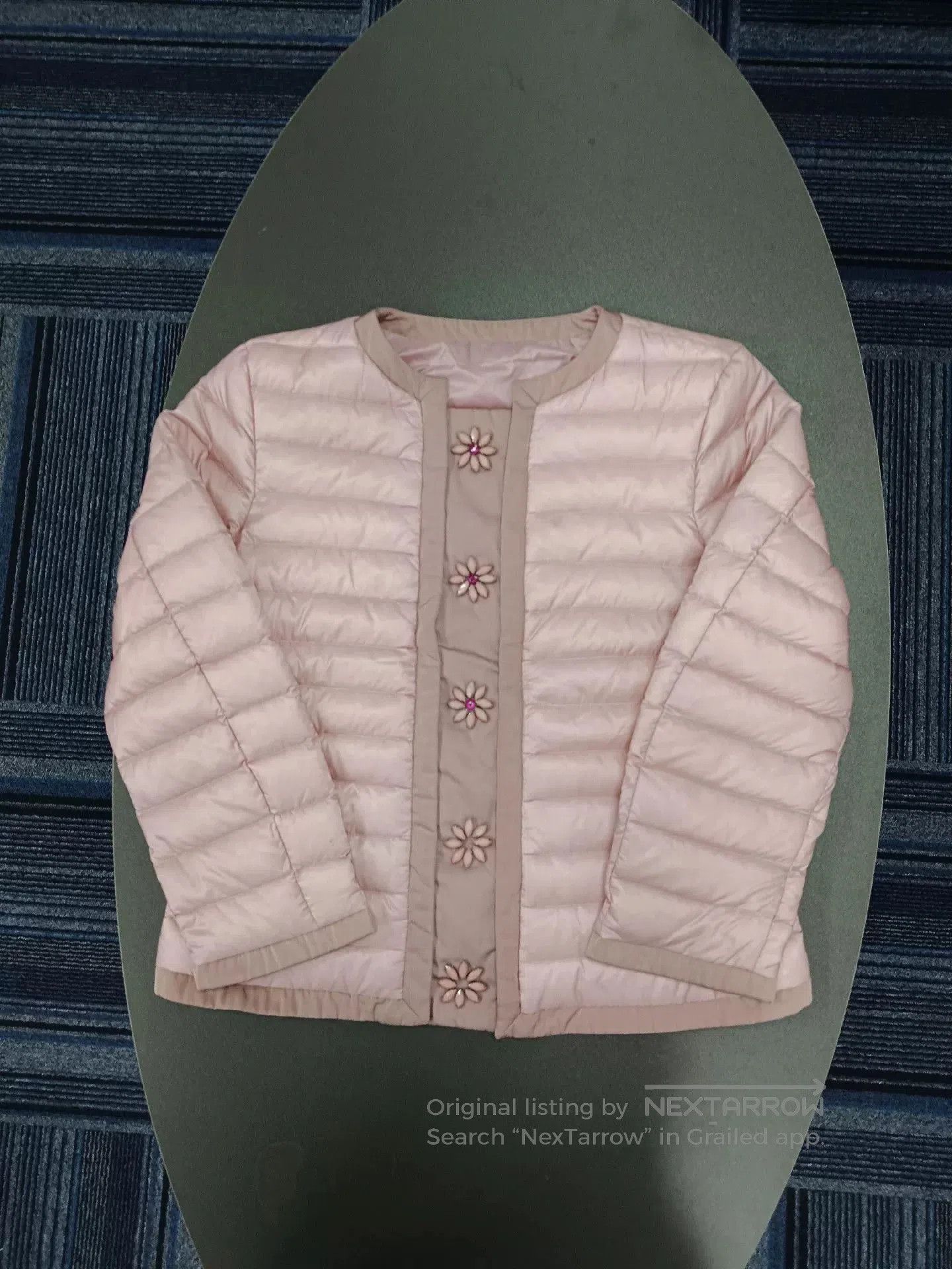 Moncler pink moncler women’s rhinestone down jacket. Size L / US 10 / IT 46 - 1 Thumbnail